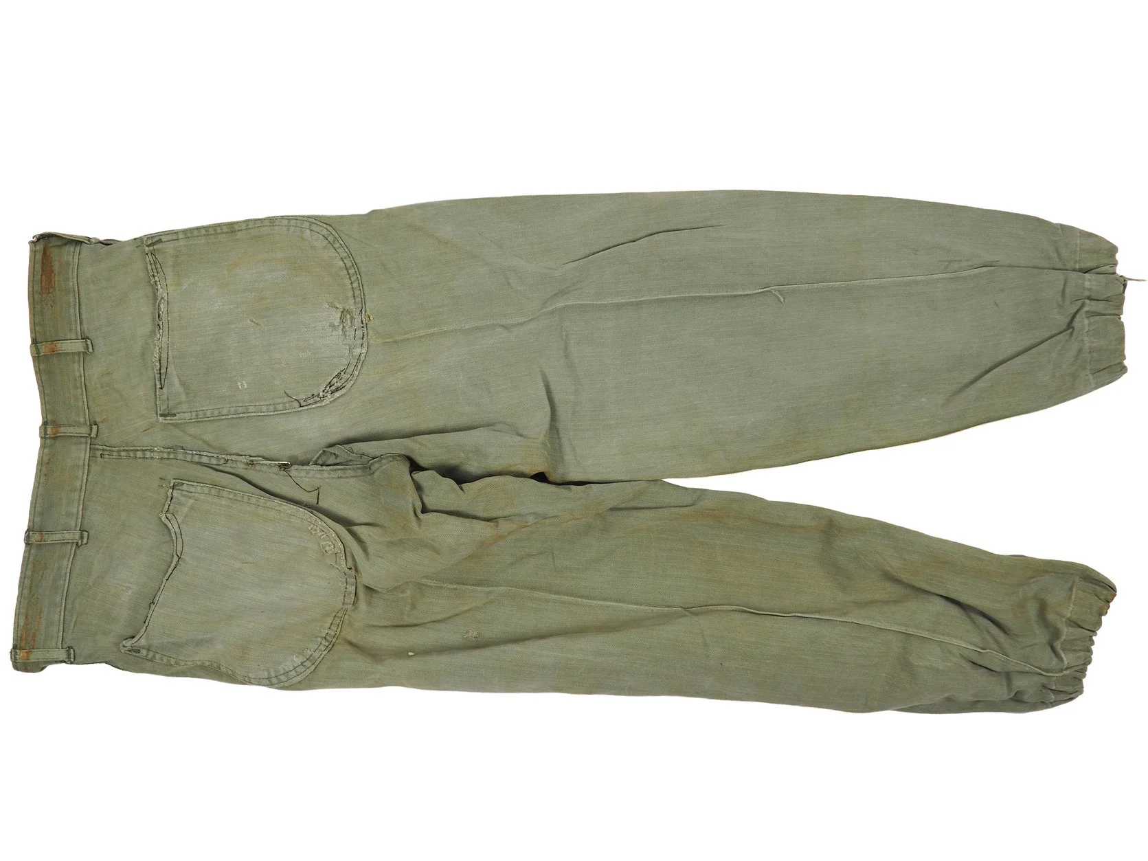 Notice that these trousers of Sgt Ade's have a split down the middle. He says in an interview this was done as an easier way for a Marine to relieve himself in the field. 