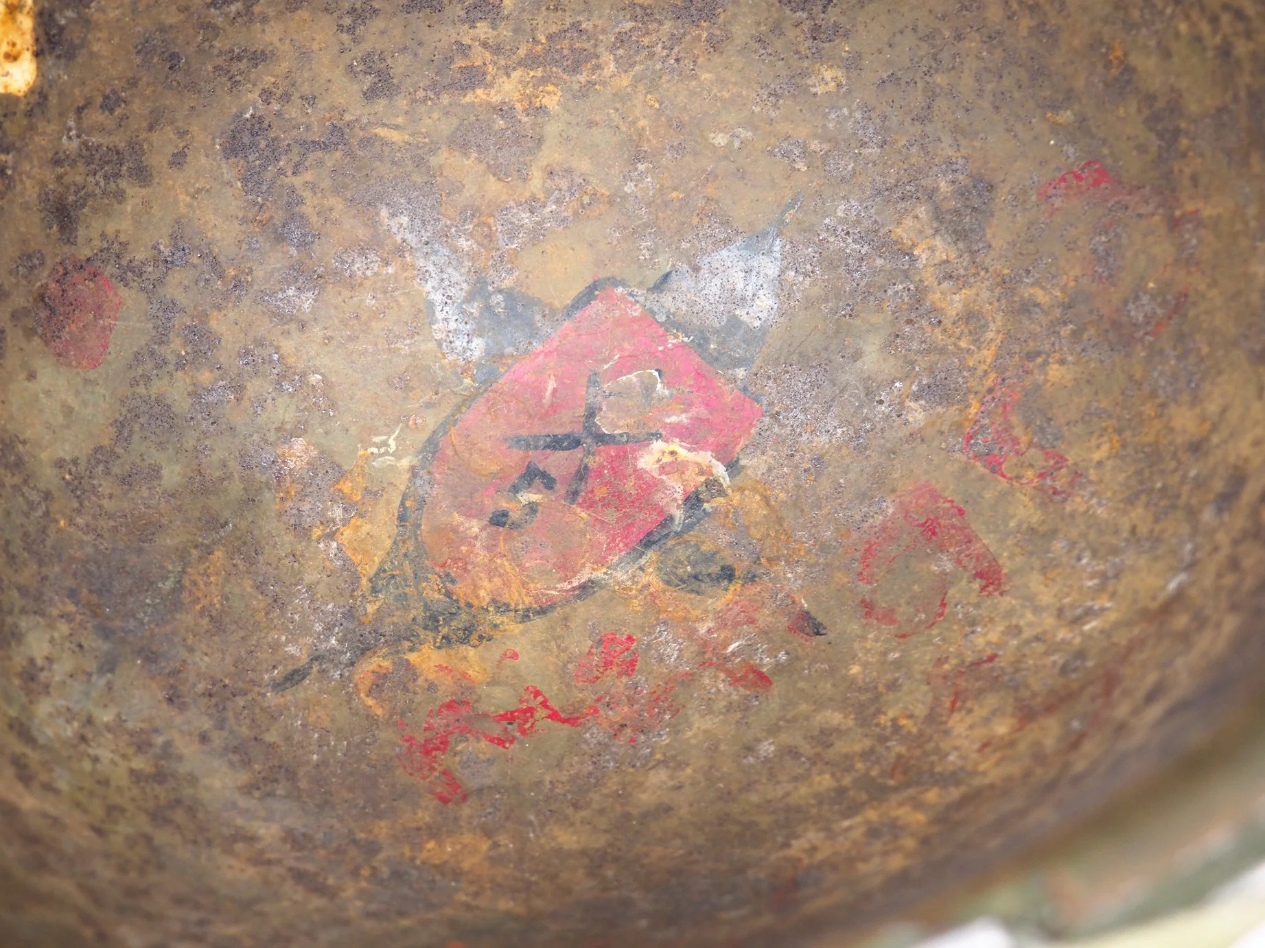 Another strange marking inside Nelson's helmet which has yet to be identified. 