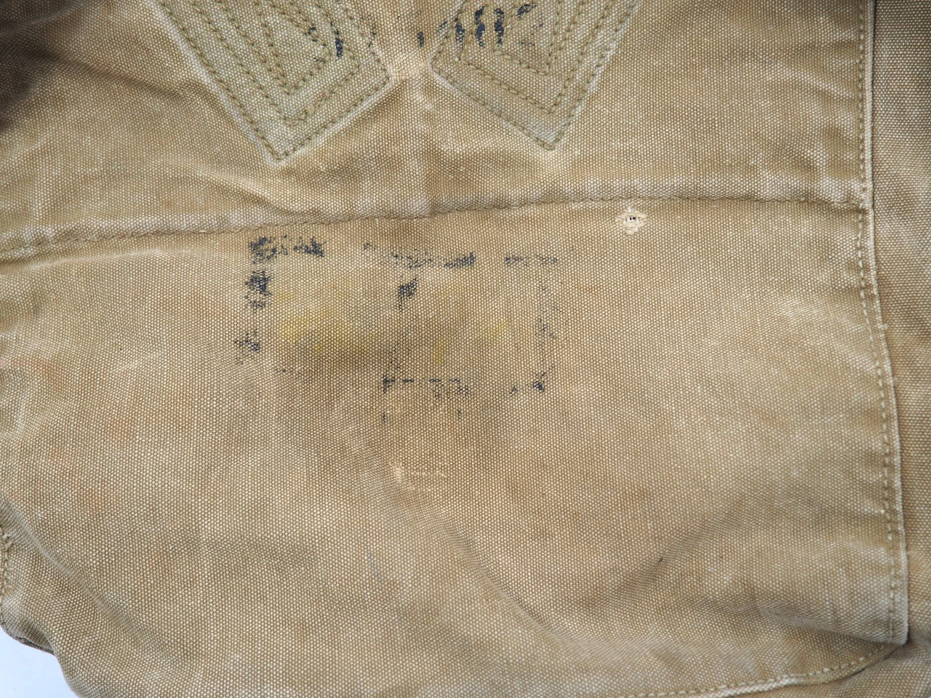 Another iteration of 2nd Engineer Battalion tactical markings, this one not camouflaged. James Geros' service number is also present.