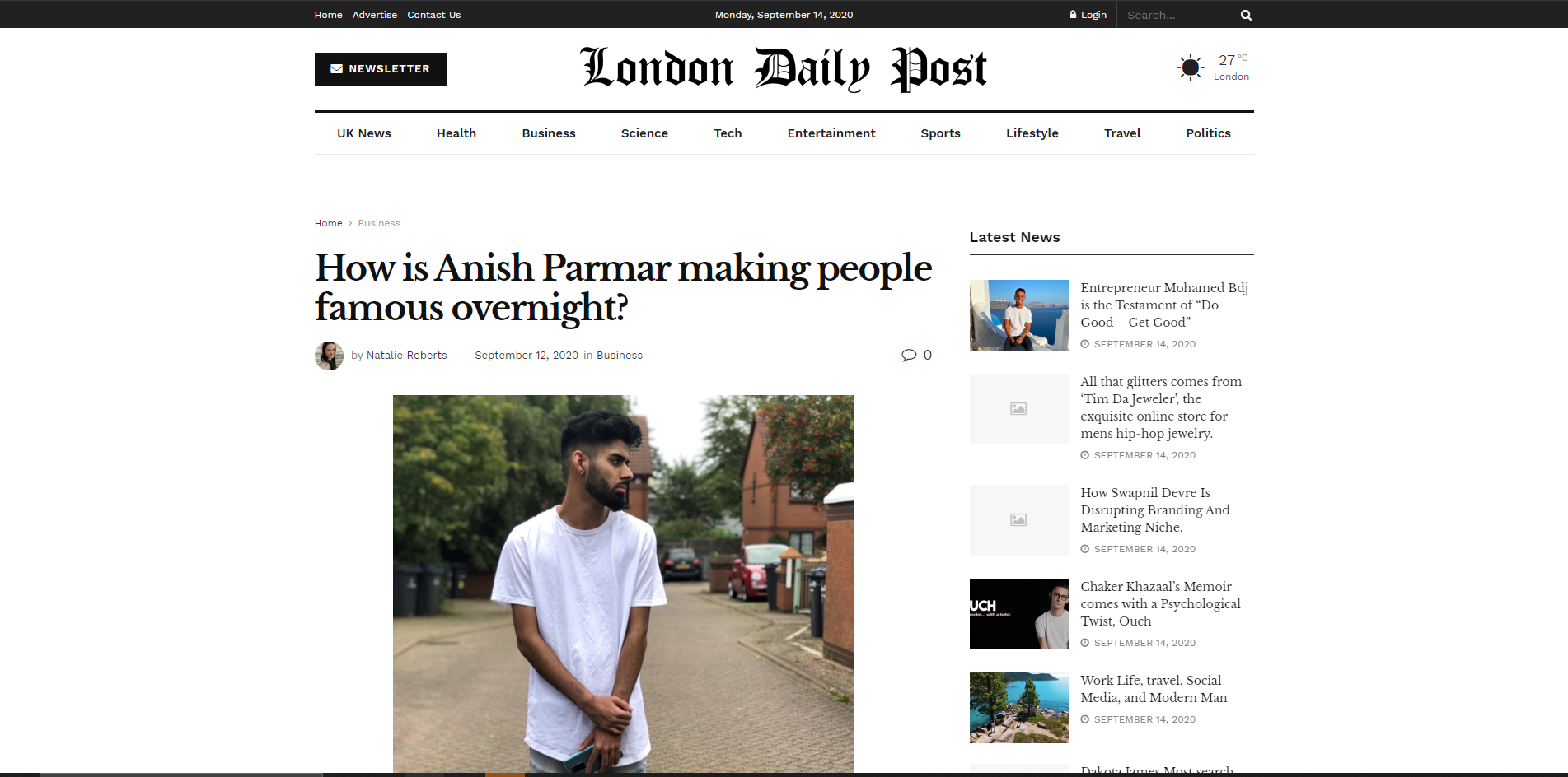 Anish Parmar featured in London Daily Post