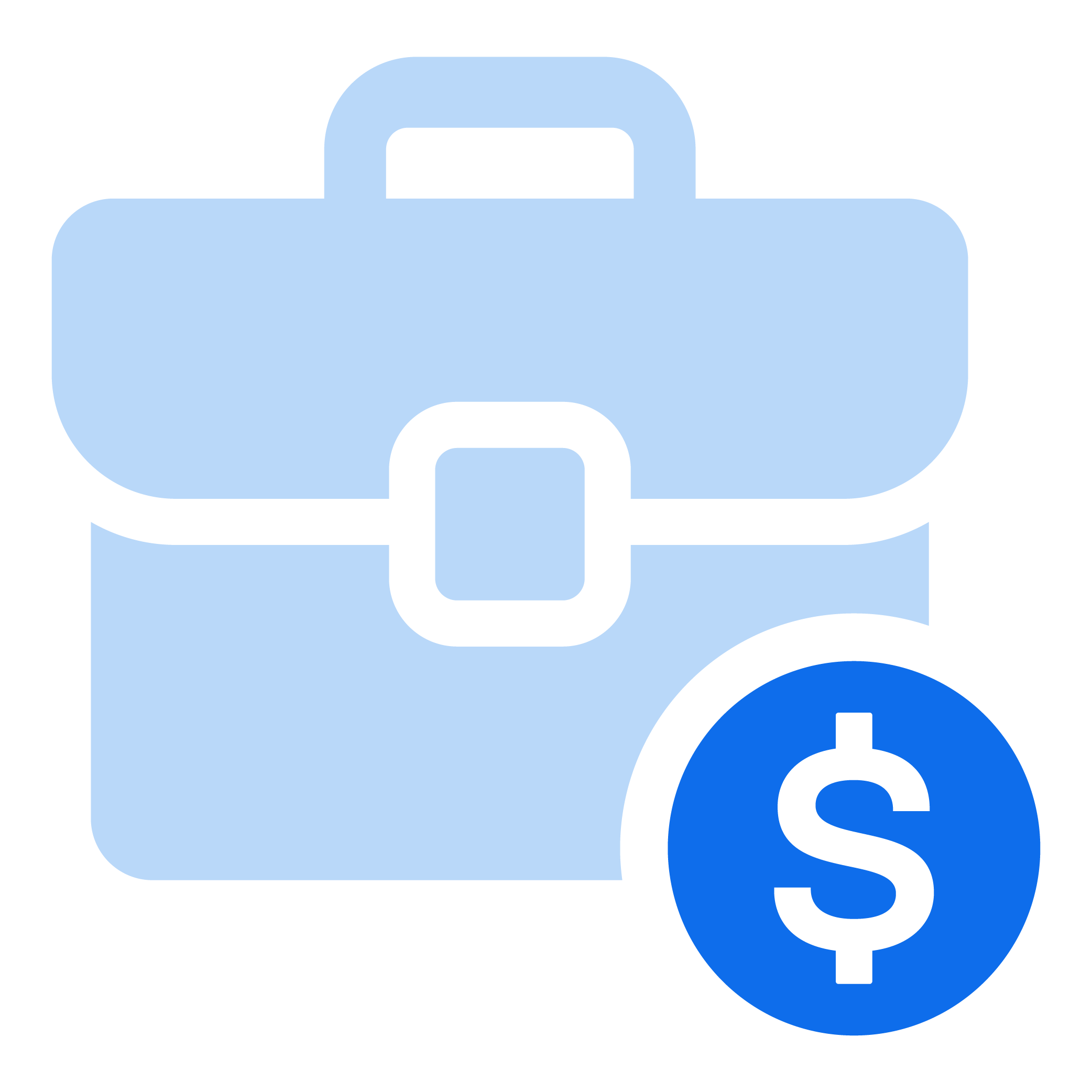 Stylized icon combining a medical cross with a dollar sign, designed in blue and black colors.