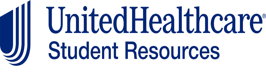 United Healthcare Student Resources logo in blue text with a stylized 'U' emblem.