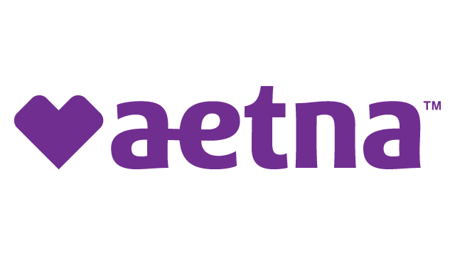 Purple Aetna logo with a heart symbol.