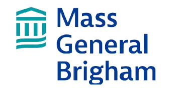 Logo of MassGeneral Brigham with a stylized building icon and the company name in blue text