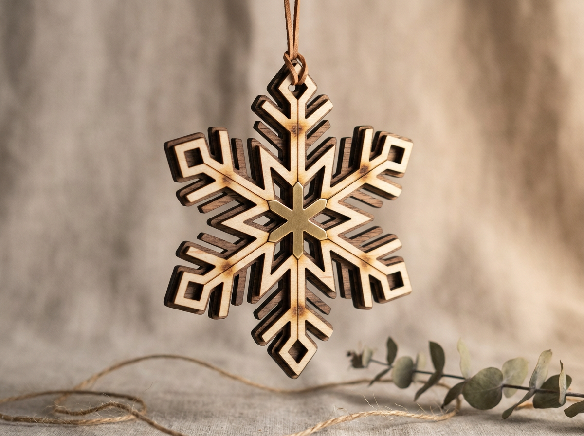 Laser-Cut Wooden Ornament