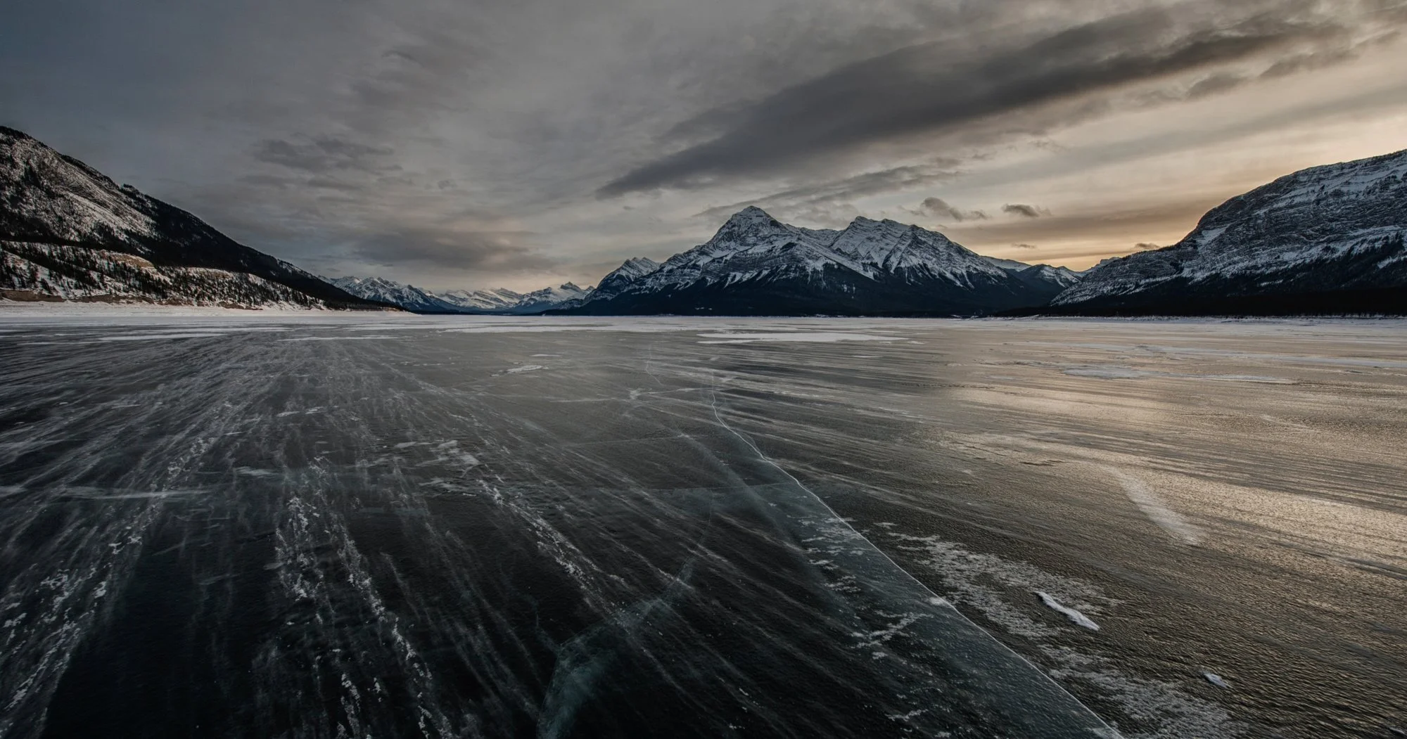 Abraham Lake. The winds are incredibly strong.