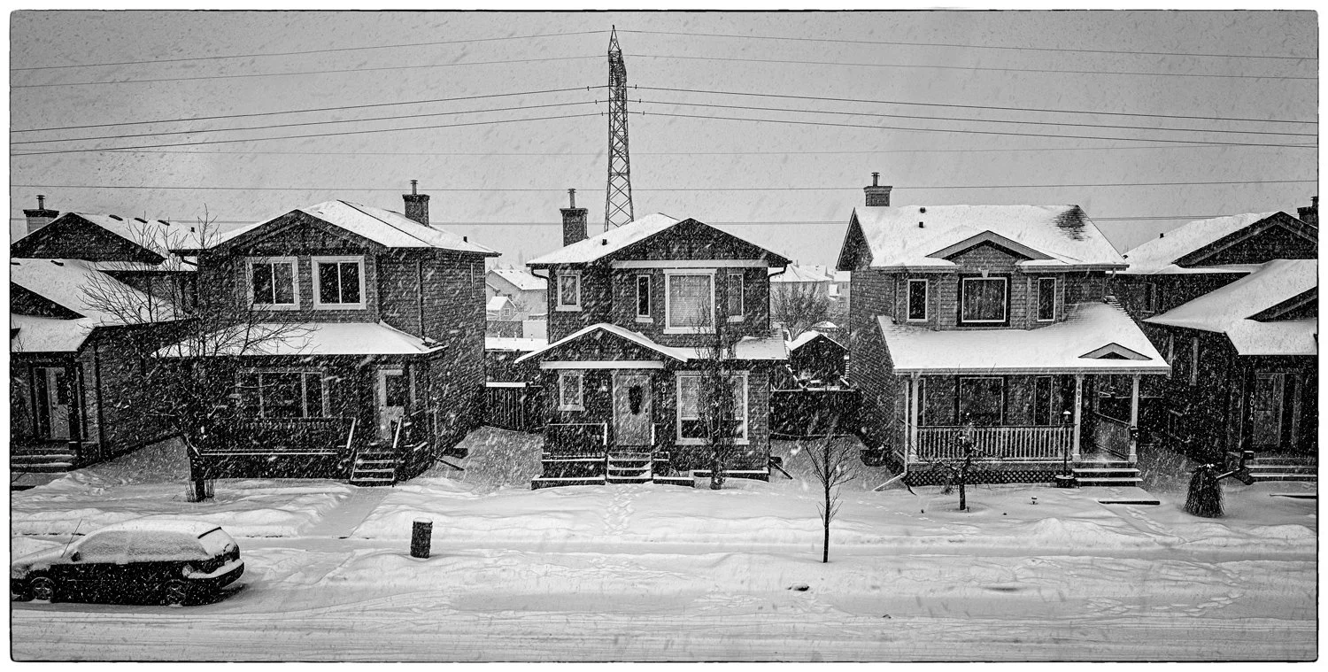 Shot from the window while the snow storm.