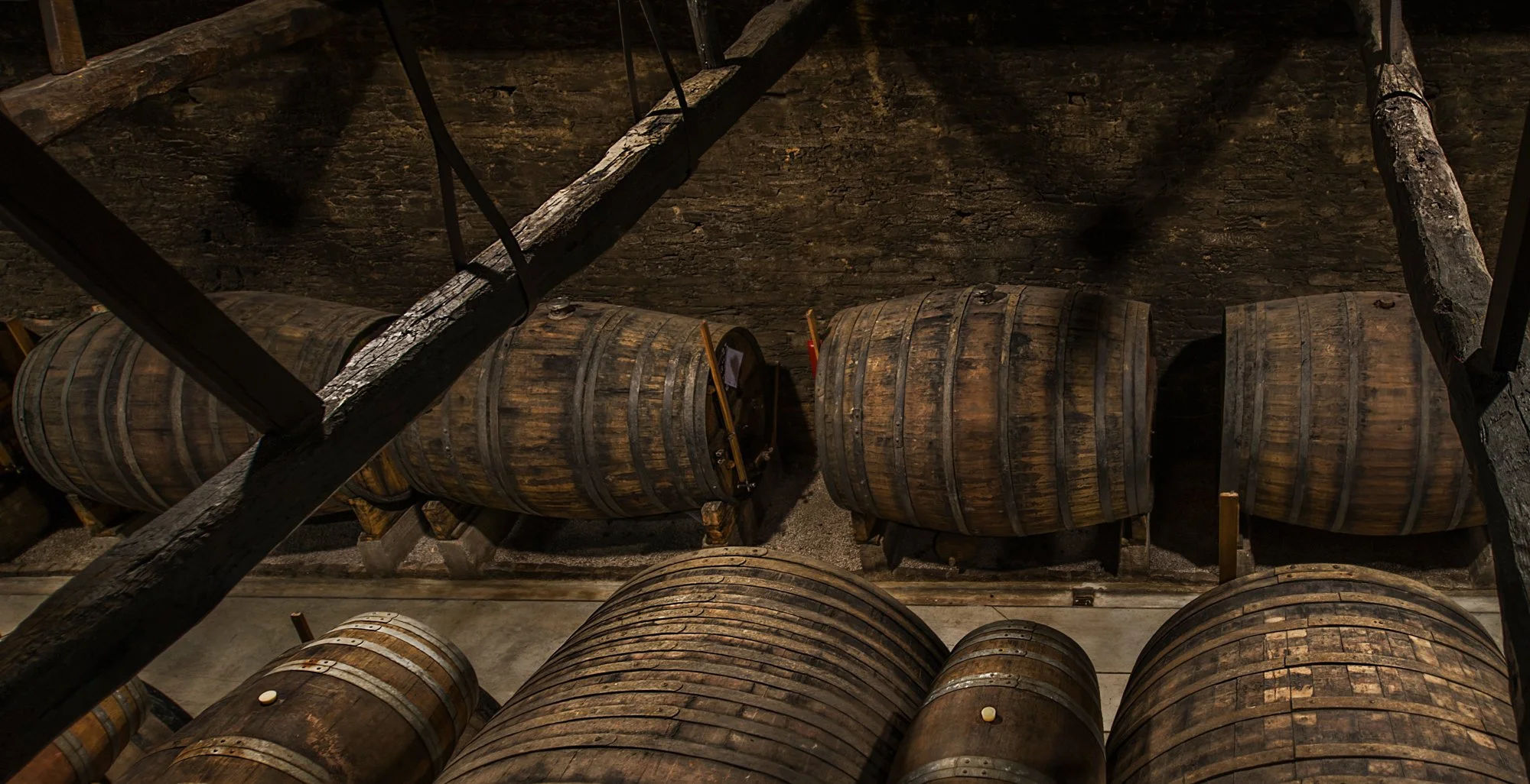 Wine caskets. Look at the beams.