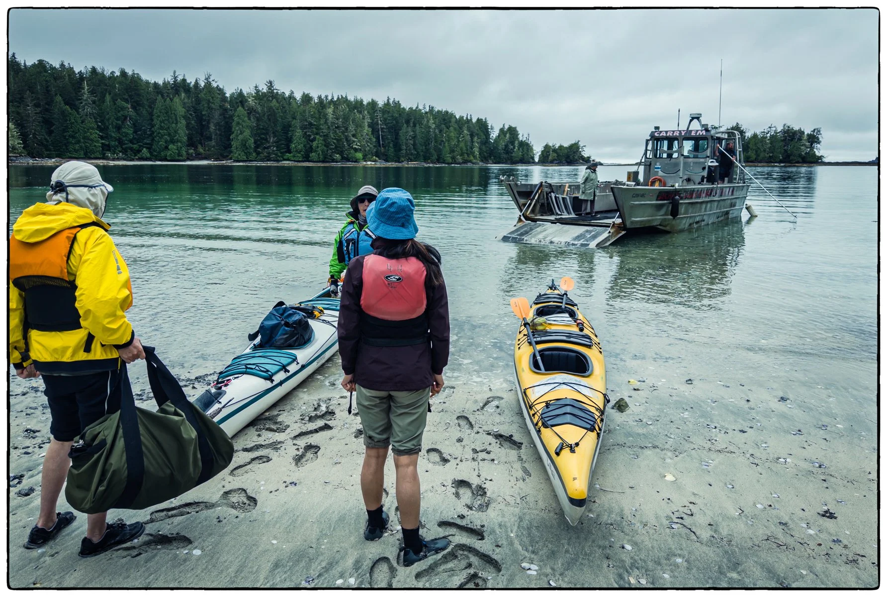 Broken Group Islands National Park, being taxied to Dodd Island