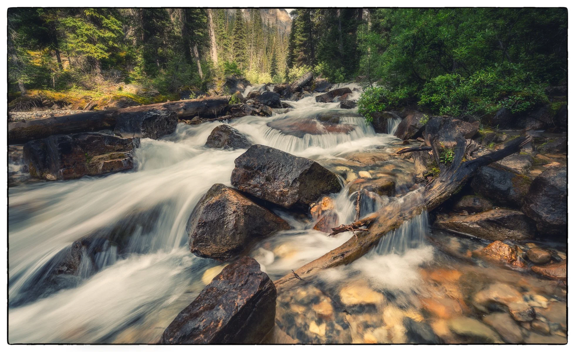 Amphitheatre hike, by the waterfalls.