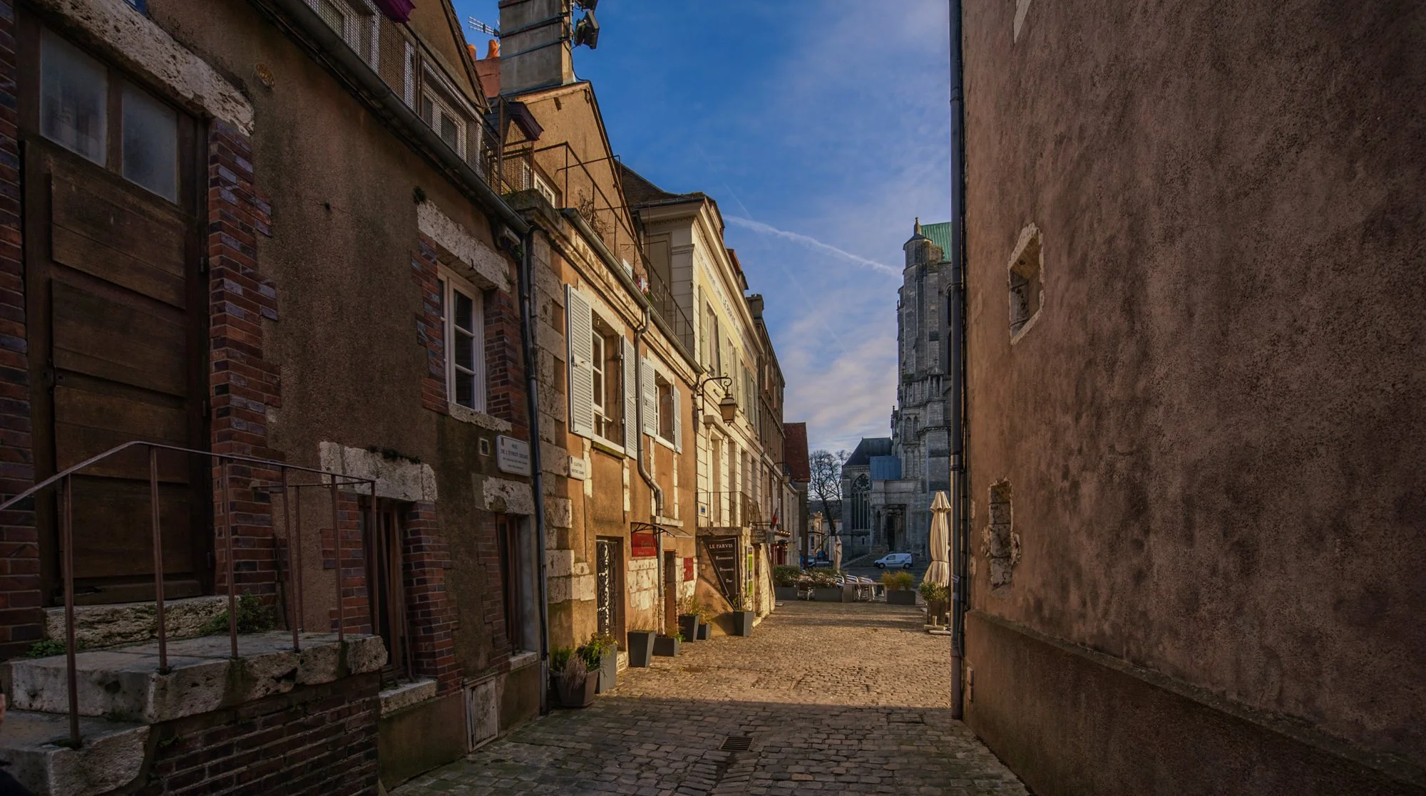 Walking the streets of Chartres.