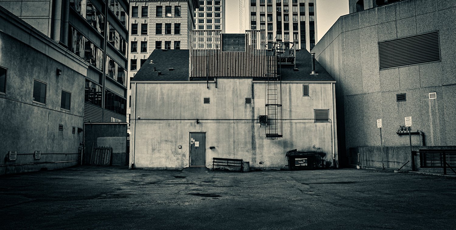 Edmonton  downtown, one of the back alleys. 