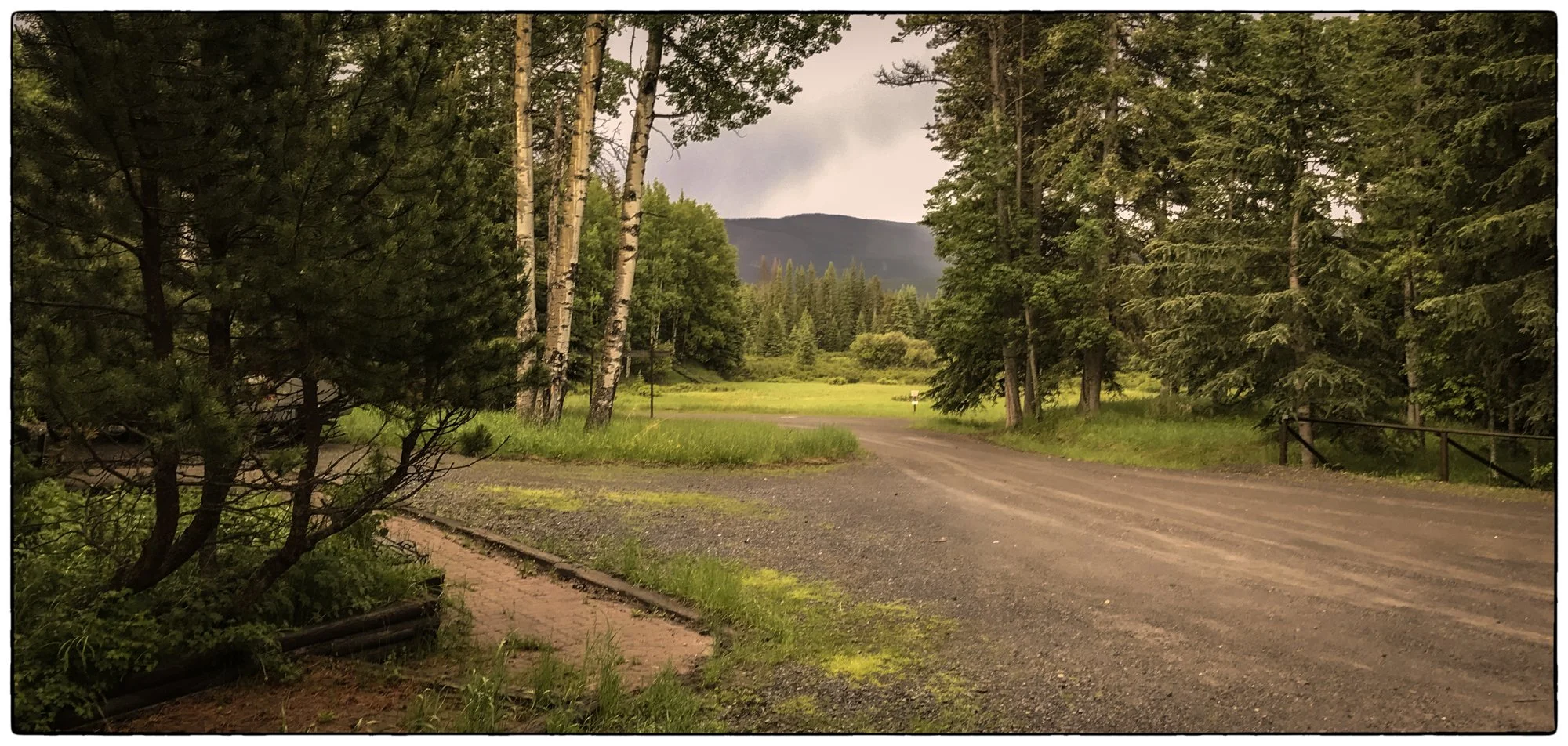 The grounds of the Shunda creek hostel near Nordegg.