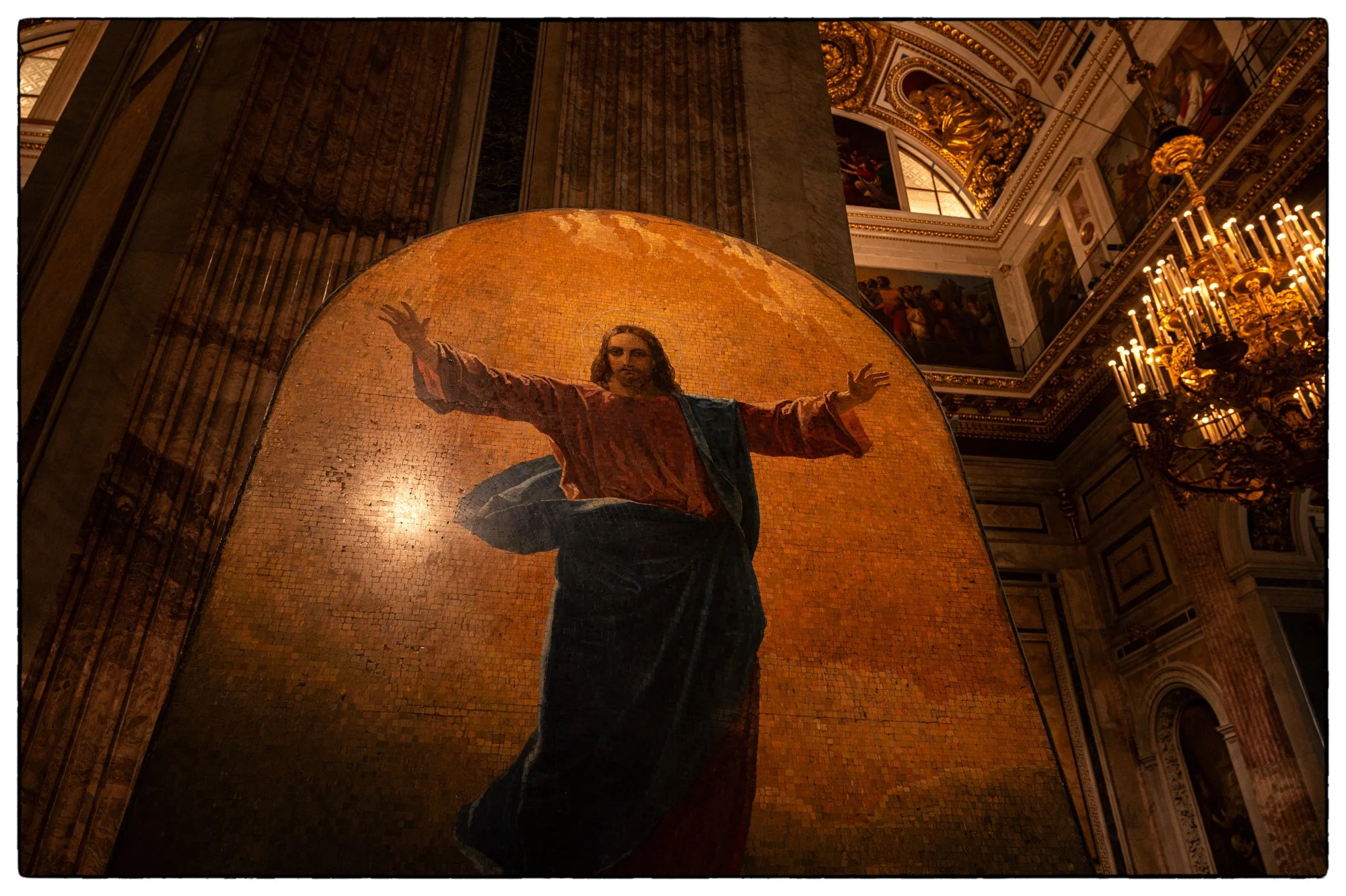 St. Isaac Cathedral, Inside the art, mosaic, marbles, malachite, lapis lazuli, iron work and gilding-- Incredible! 
