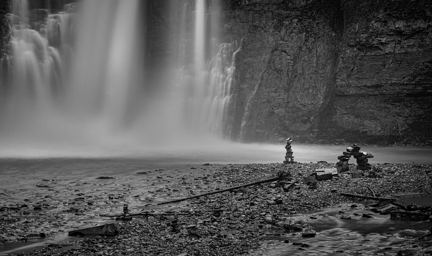  This is the Crescent Falls in the summer. With long exposure the water looks like rays of light.  