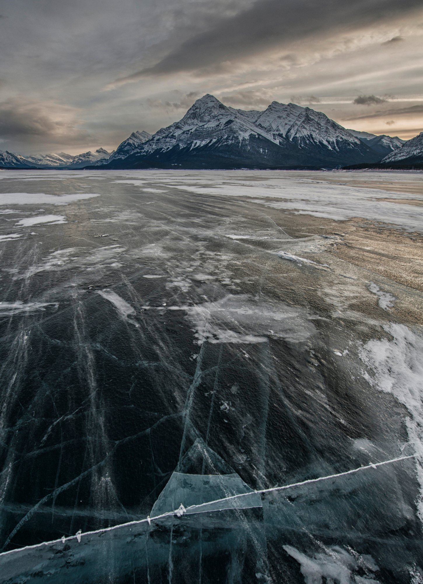 Abraham Lake. The winds are incredibly strong.