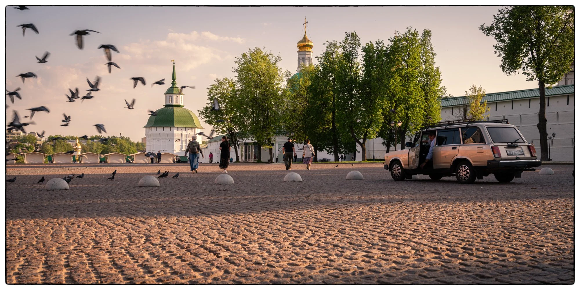 The large square in front of the monastery gates