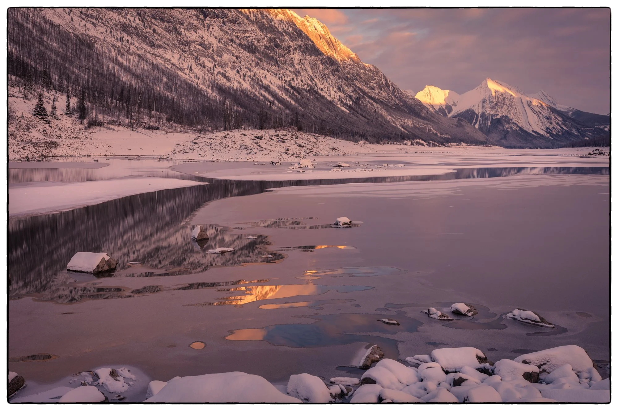 Medicine Lake. Sunset