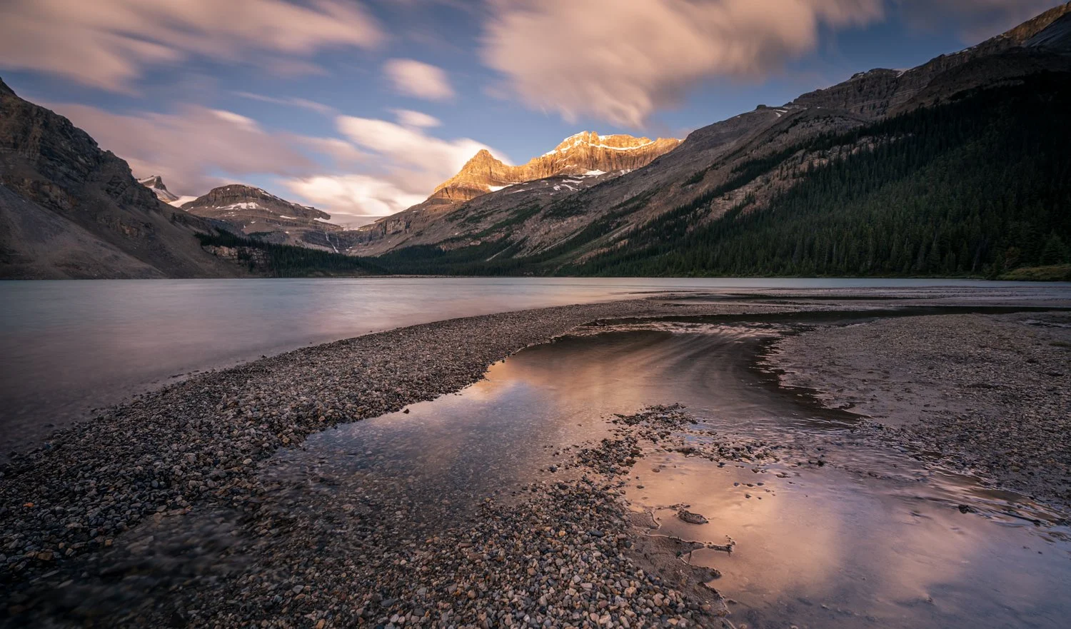 Sunrise on the Bow lake.