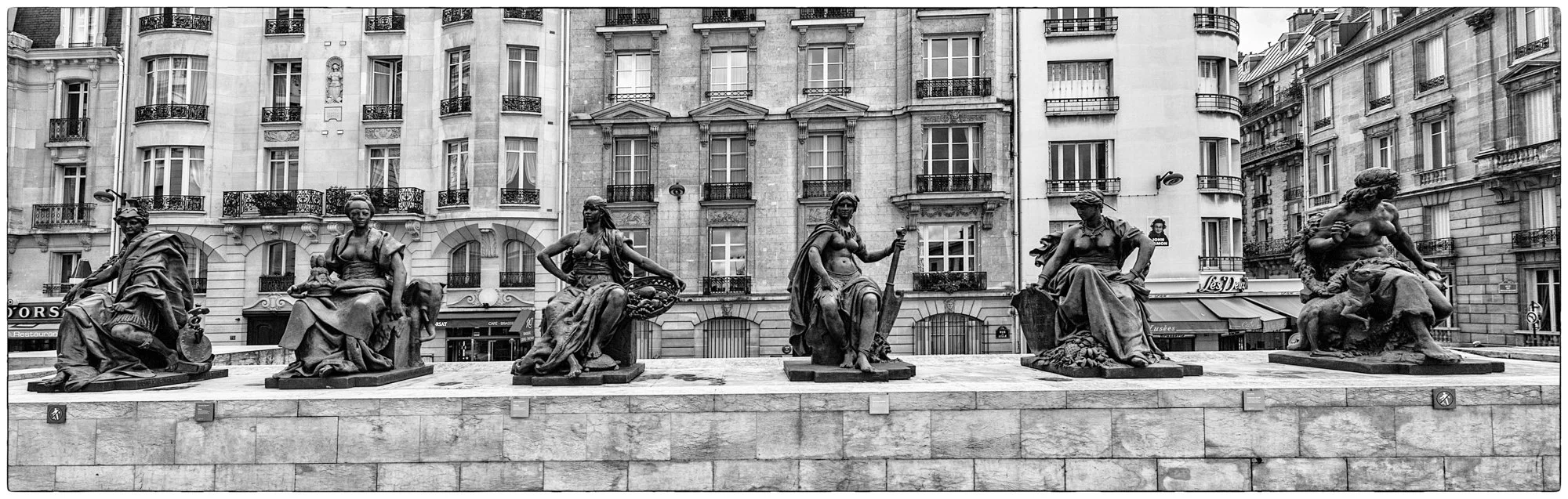 Sculptures in front of the Musee d'Orsay.