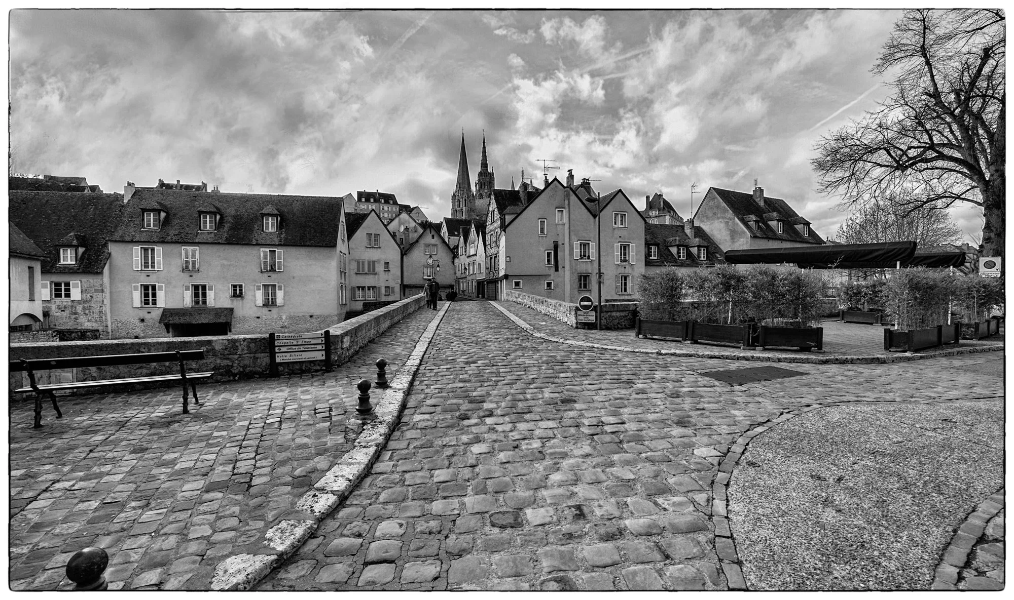 Walking the streets of Chartres.