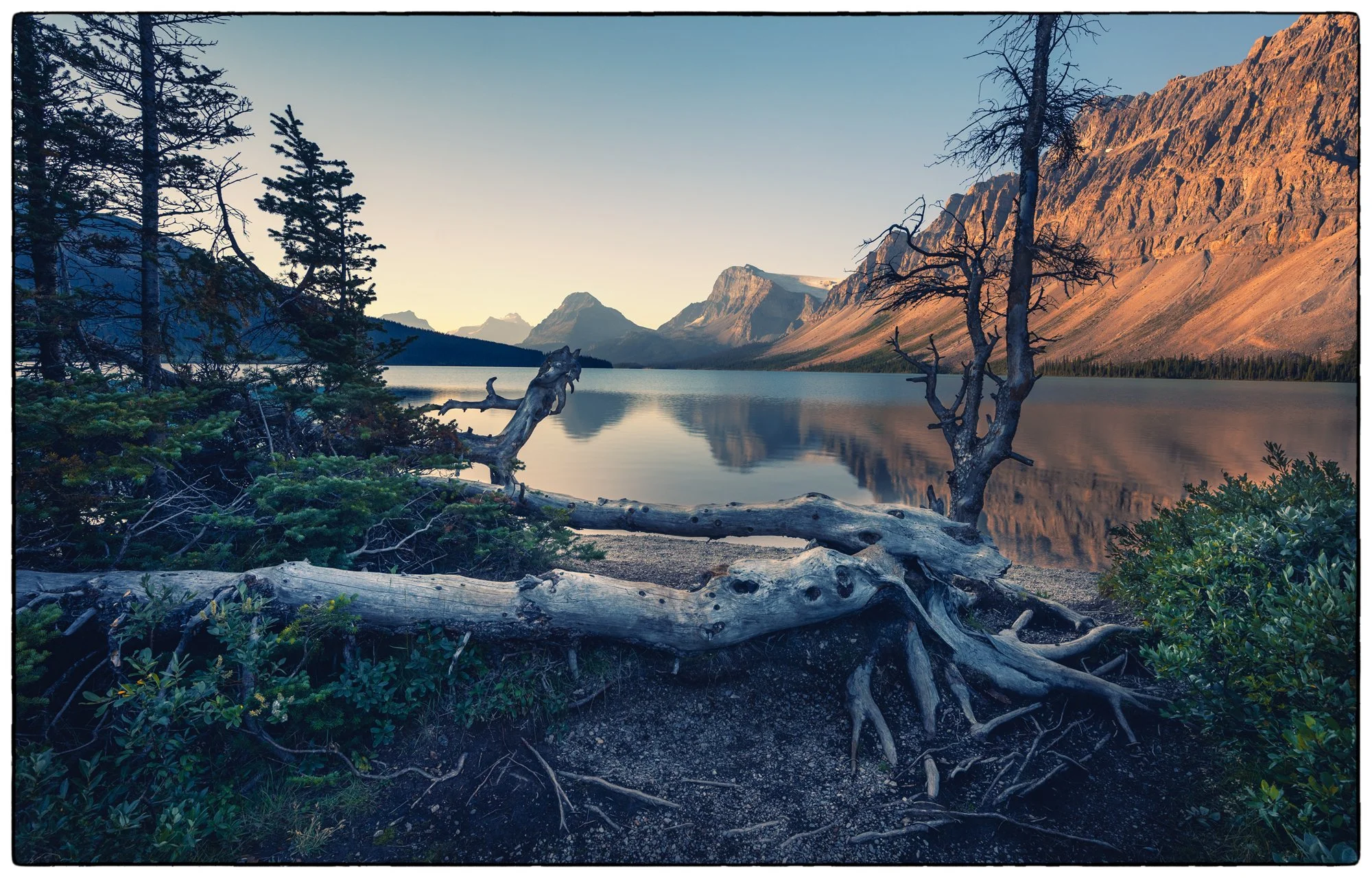 In the morning on the Bow Lake