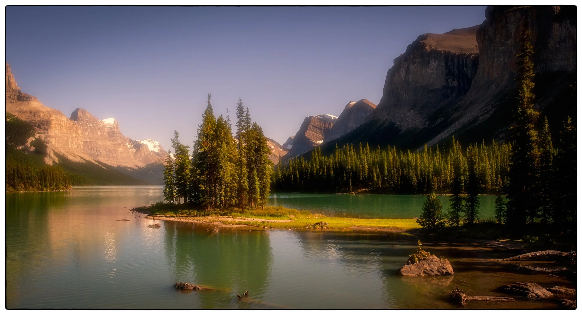 Maligne Lake. The Spirit Island.