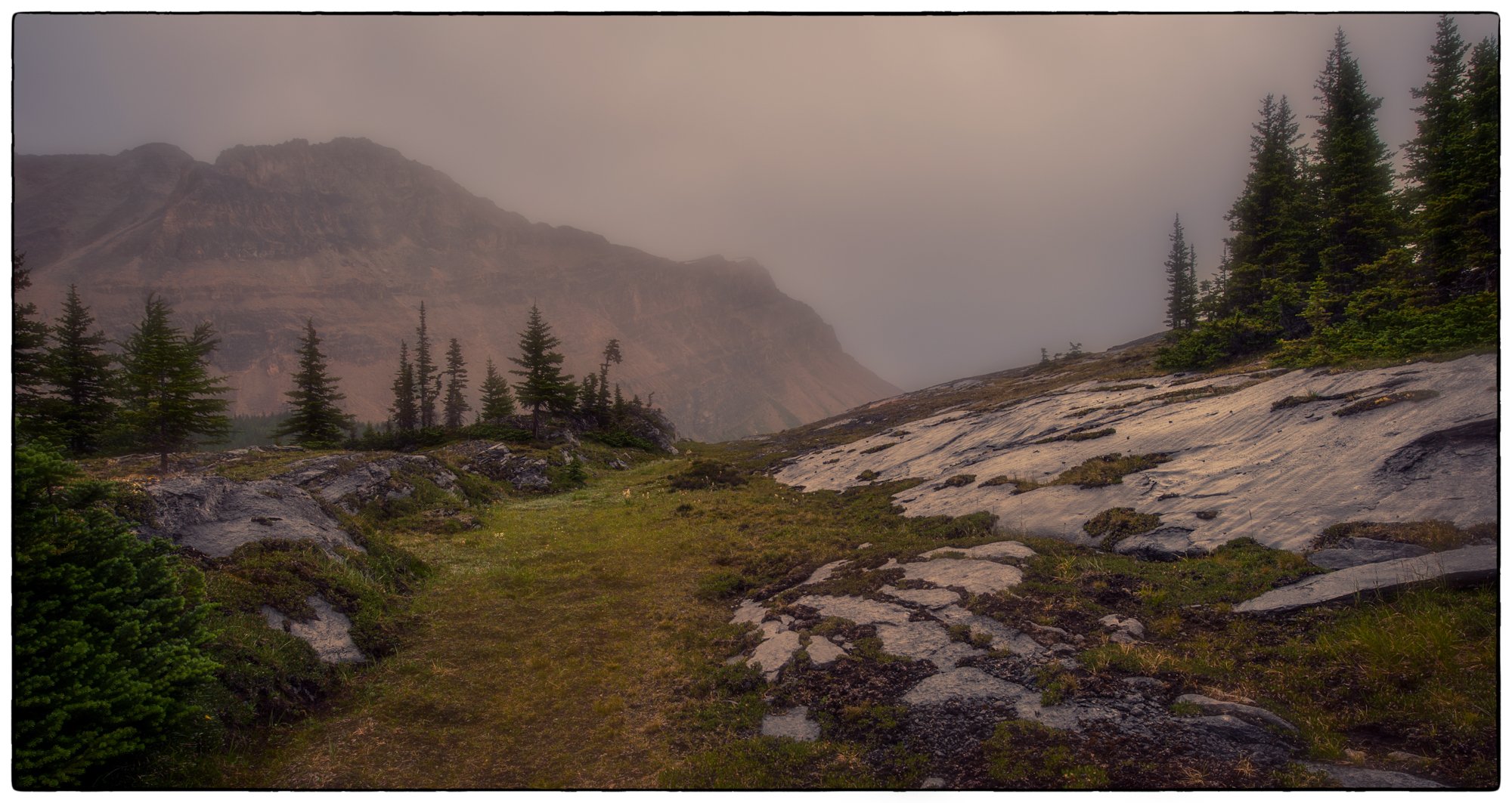 Coming down to Skoki valley