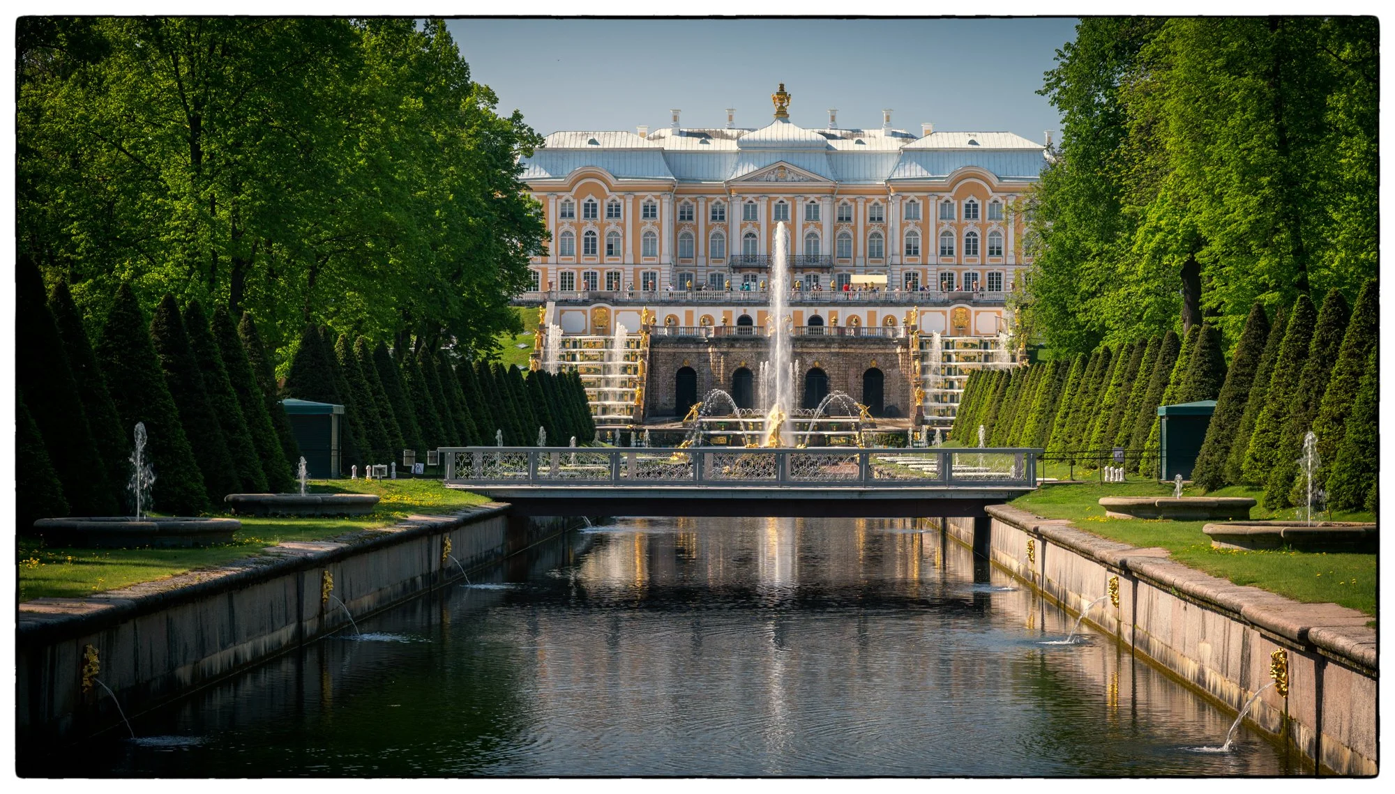 Peterhof Park features 191 fountains. Beautiful park, you can easily spend all day in this park and yet be surprised at some odd fountain you found in some remote corner.