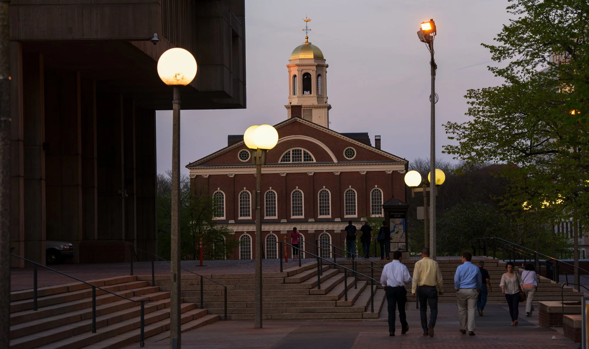 Walking the streets of Boston.