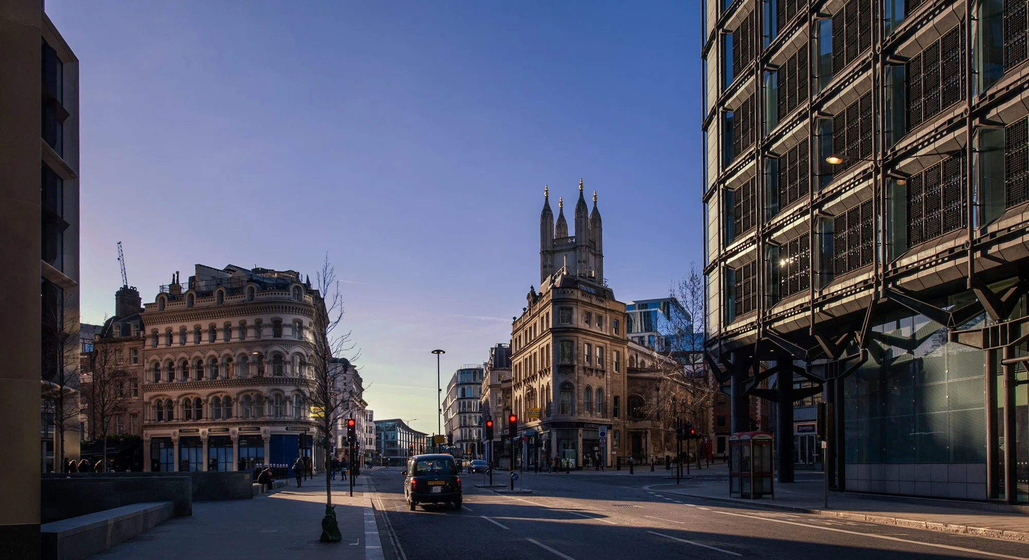Walking the streets of London.