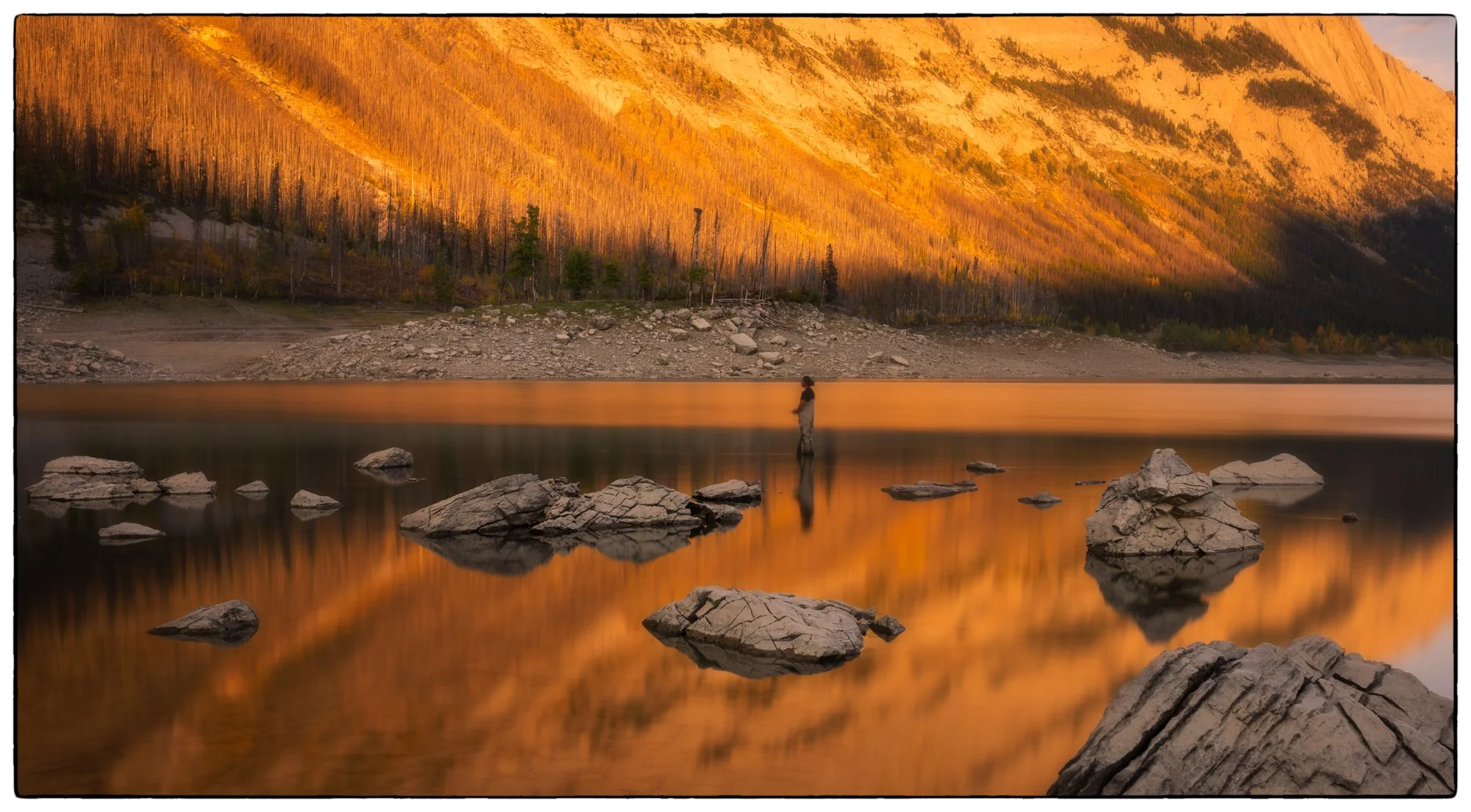 Medicine Lake at sunset.