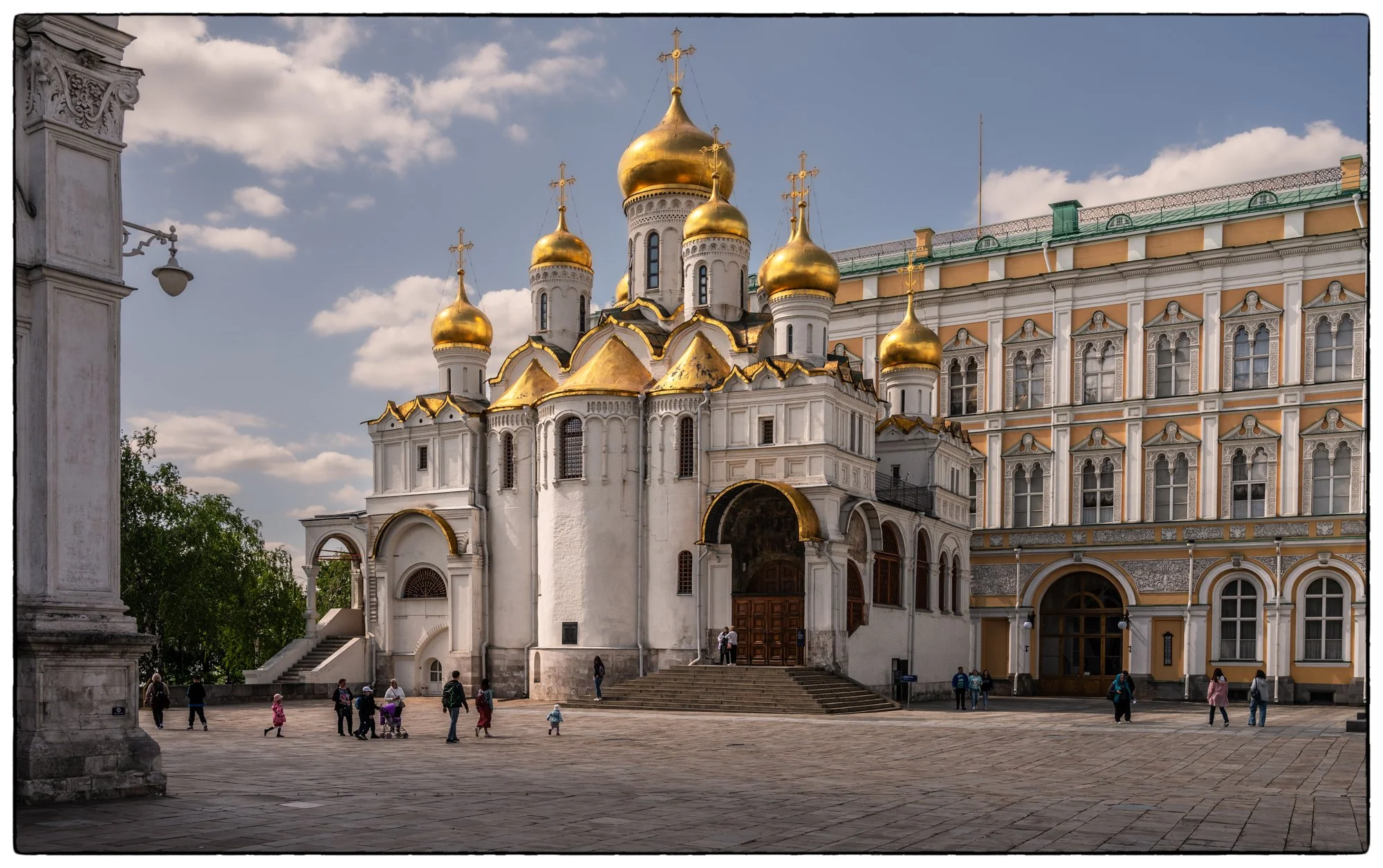 Inside the Moscow Kremlin. The Annunciation Cathedral with the Palace of Facets on the back