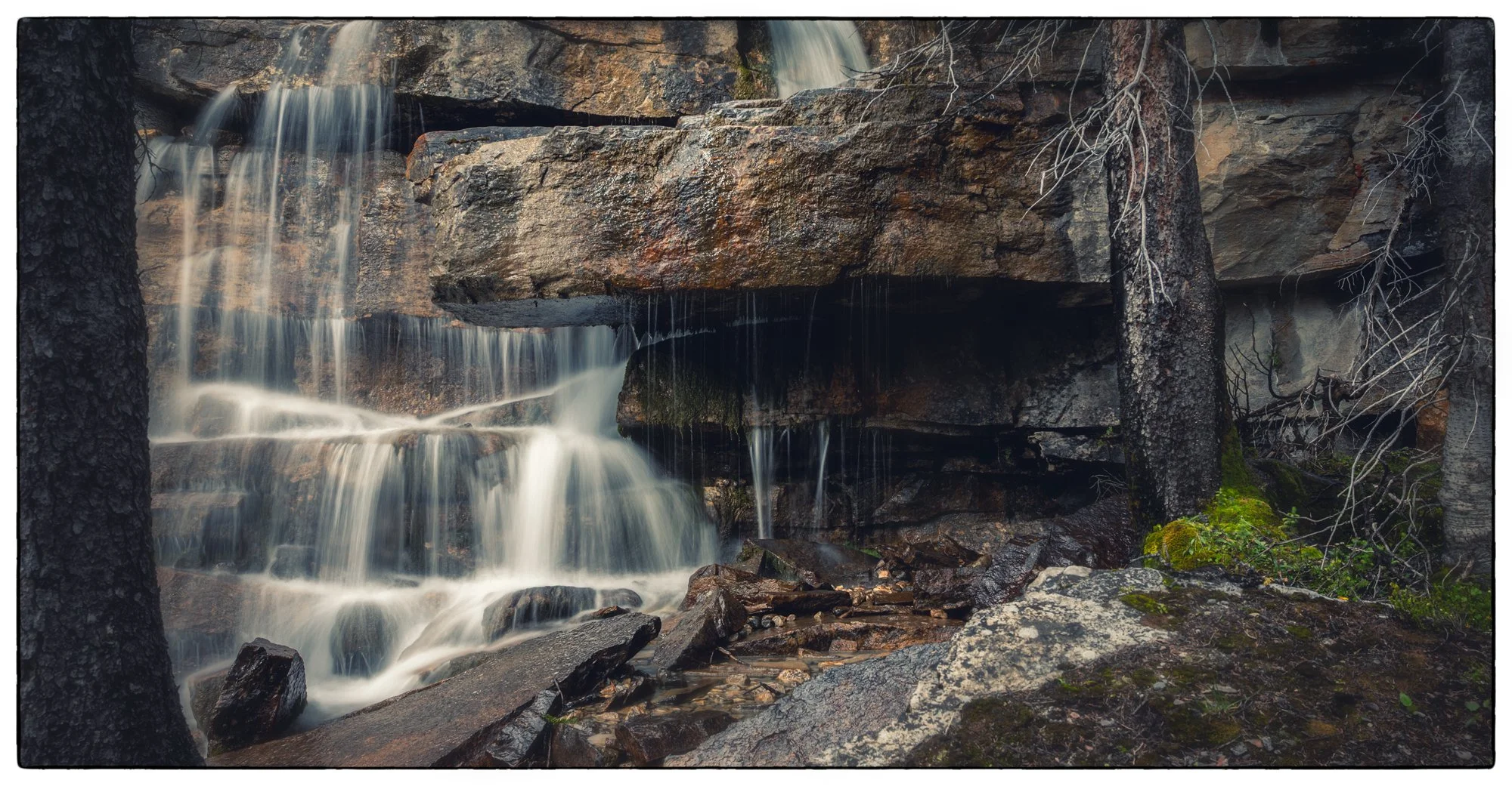 Amphitheatre hike, by the waterfalls.