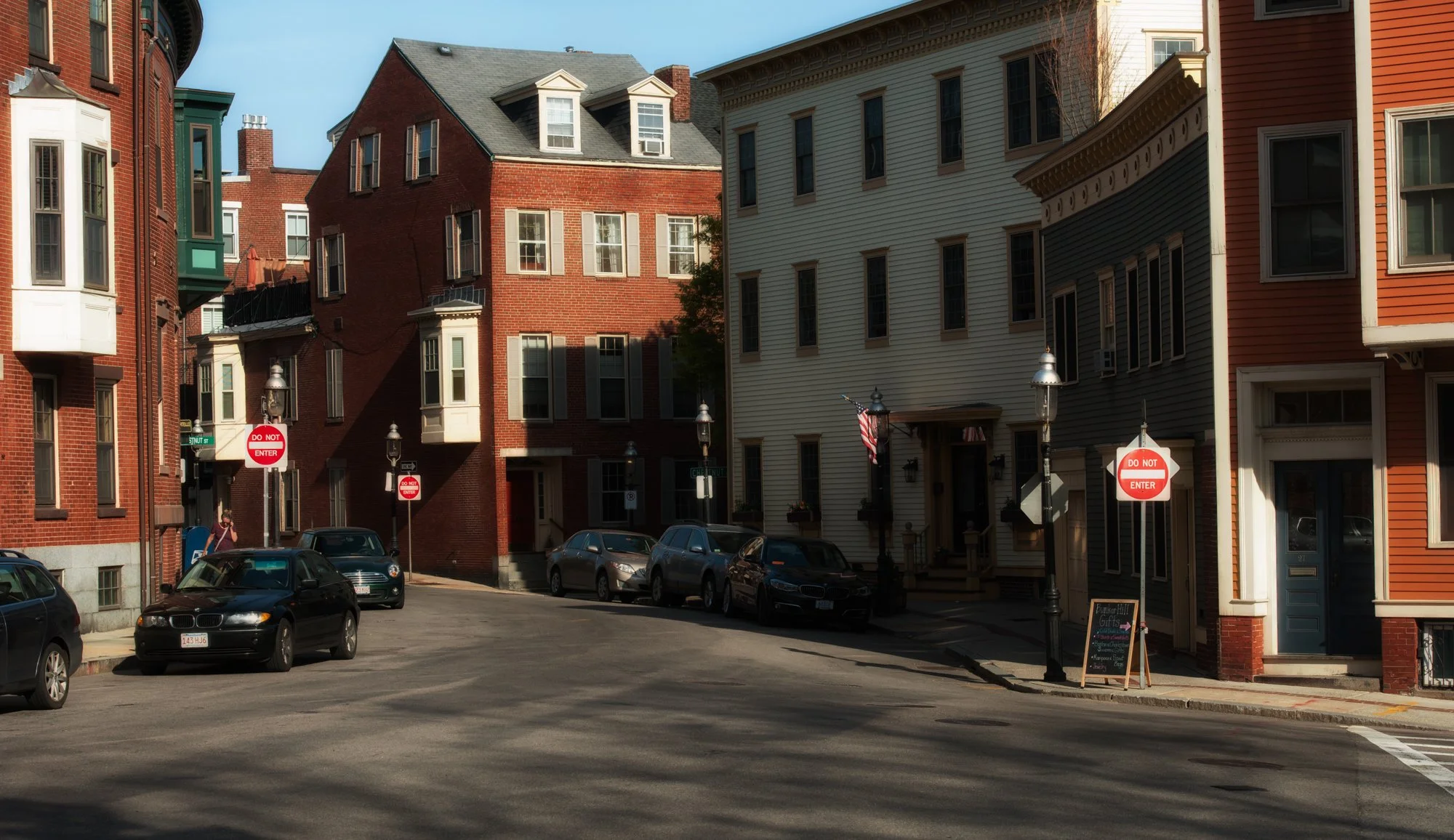 Walking the streets of Boston.
