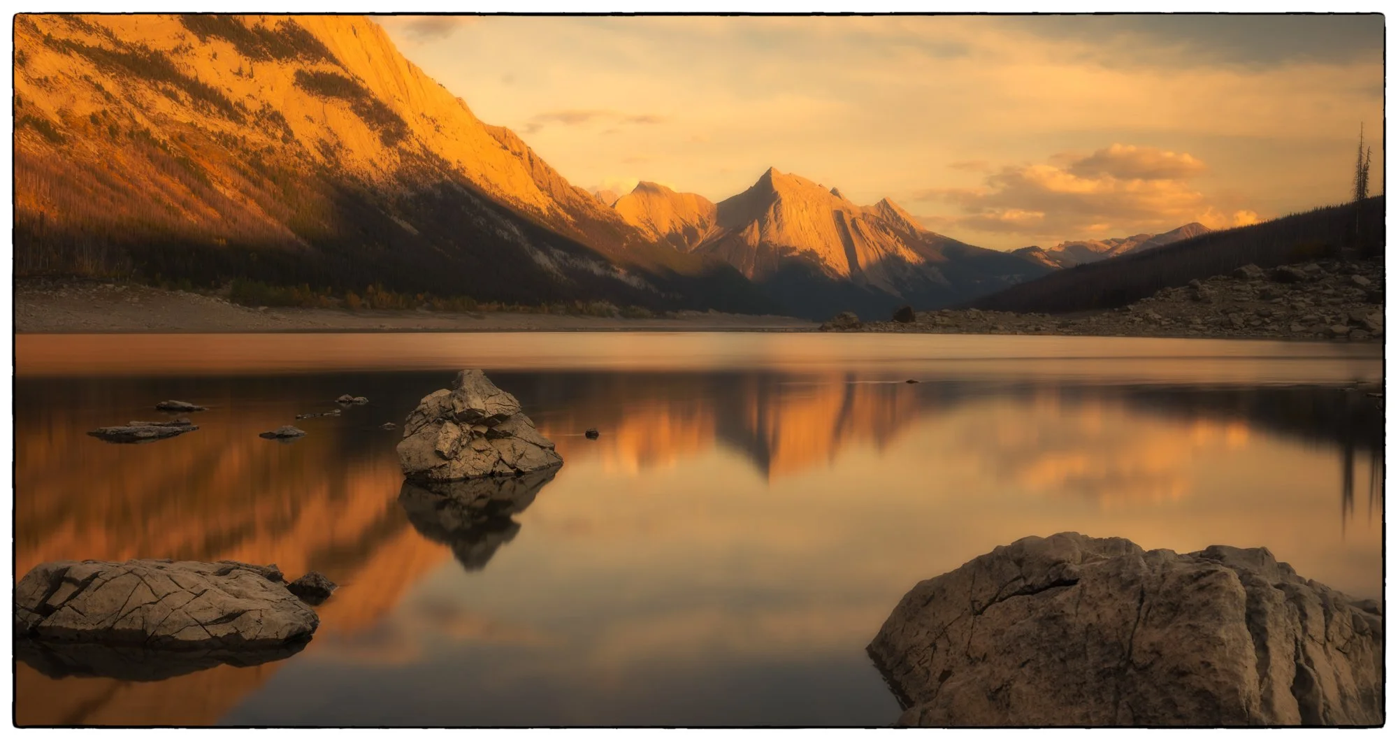 Medicine Lake at sunset. 
