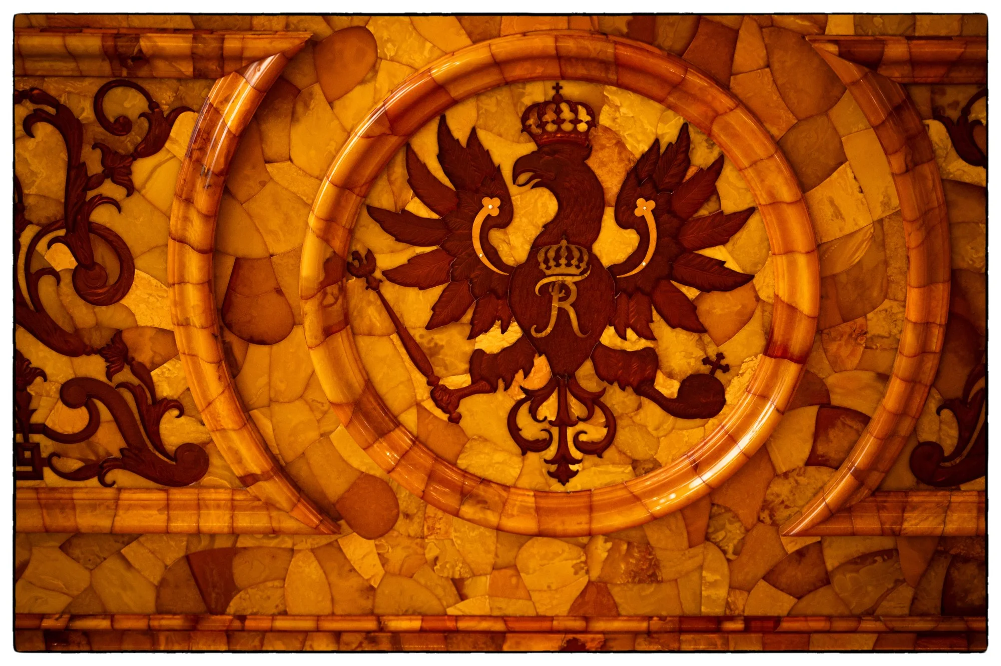 Katrin's Palace. Famous Amber room that laid with thousands of pieces of amber. Absolutely stunning. Especially if you know the story of this palace and the fate of the original Amber Room.