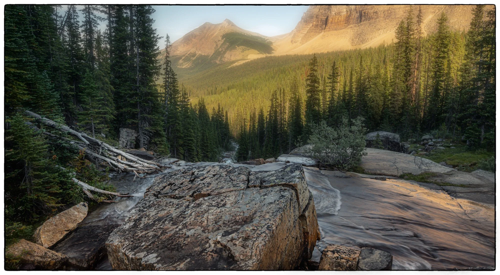  Giant Steps at Paradise Valley, Banff National Park.  At sunset.
