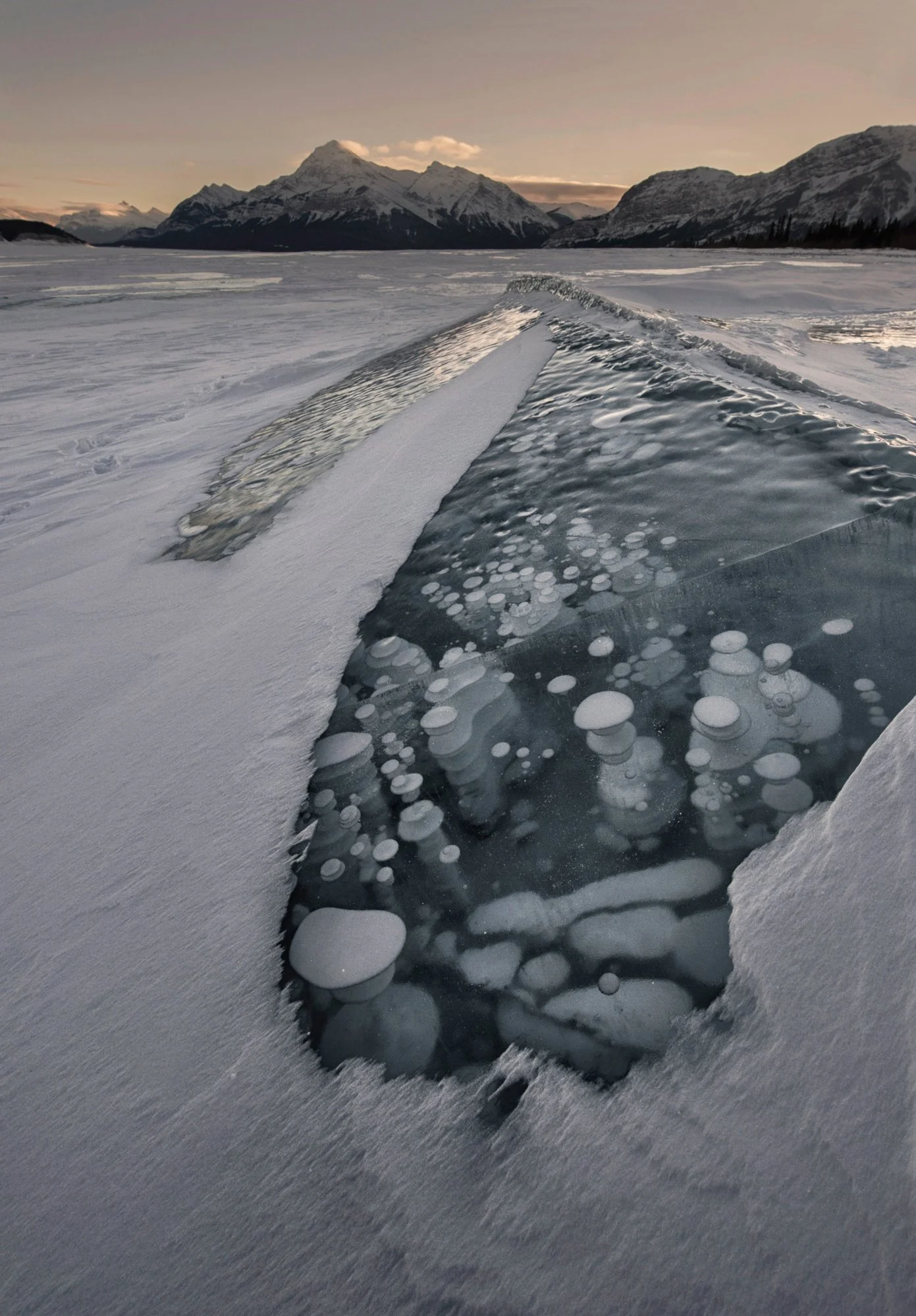 Belly of Abraham. The ice would bulge in places under the wind.