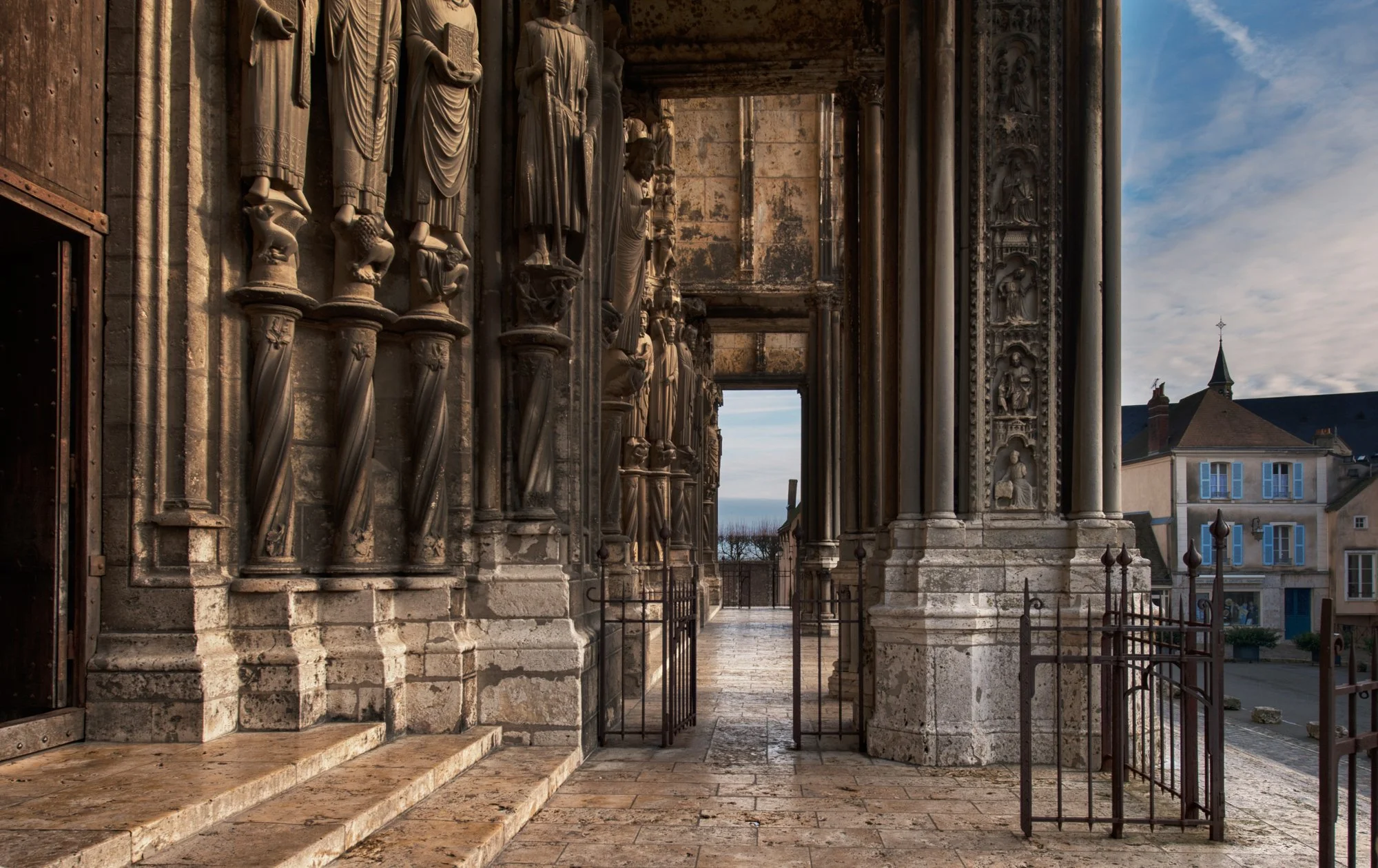 The portico of the Chartres Cathedral.