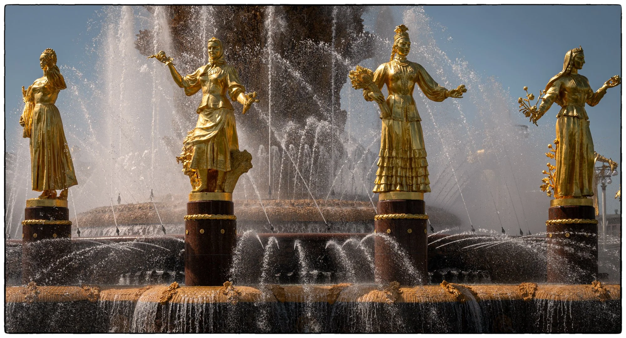 VDNH (the Soviet time Expo Center) Beautiful, curious and fun place. The famous fountain "Friendship of Nations"  