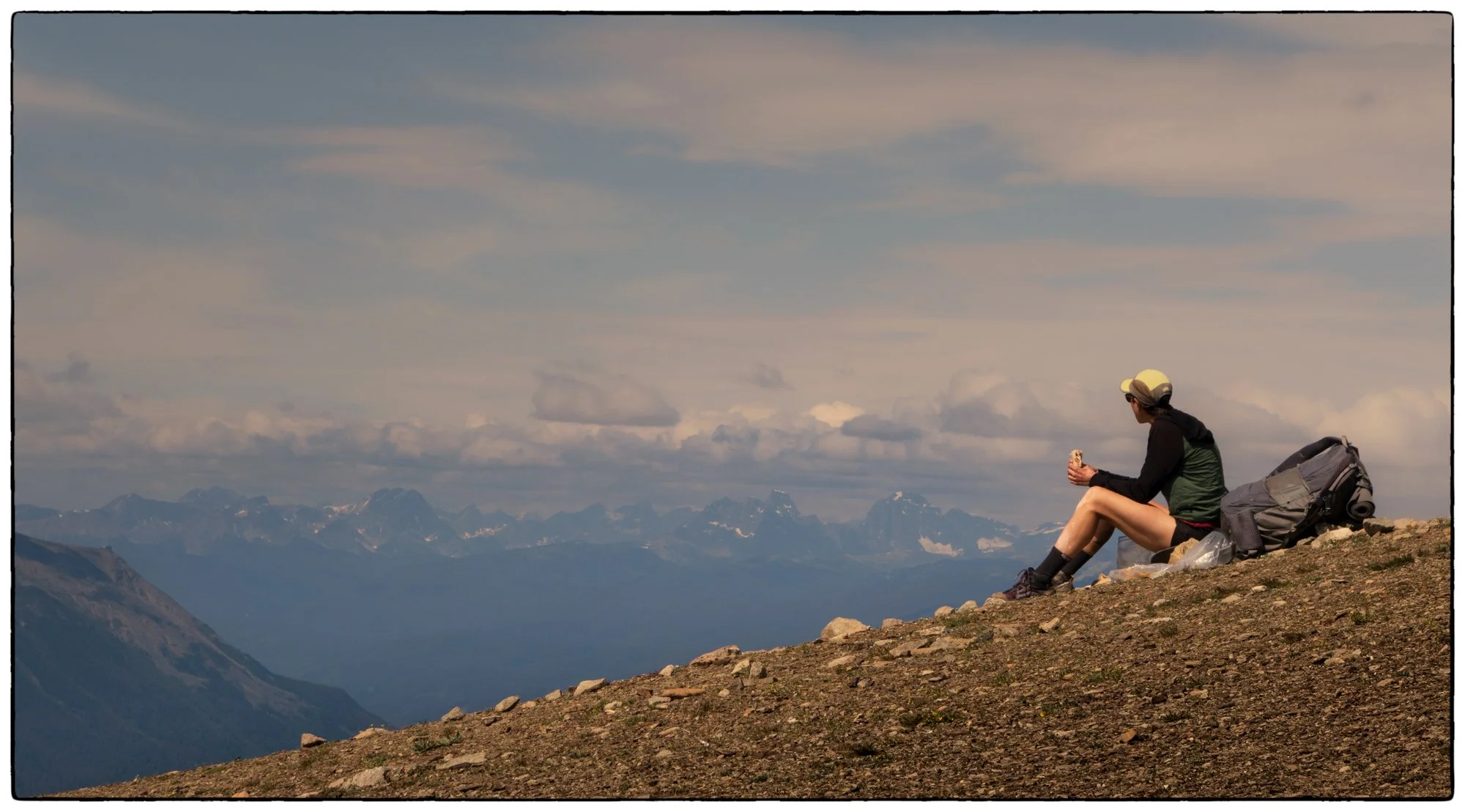 Resting on the Notch. Skyline trail.