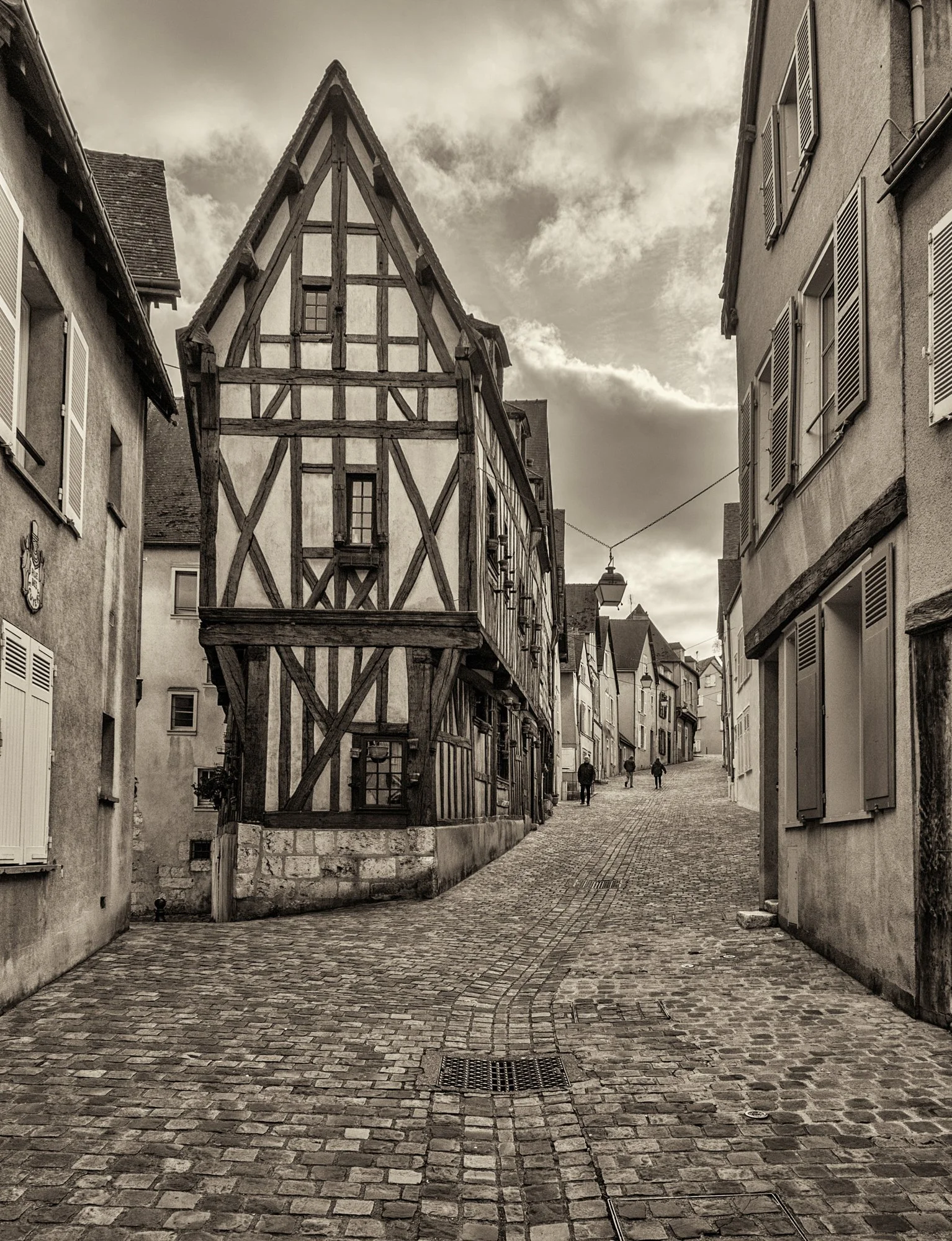 Walking the streets of Chartres.