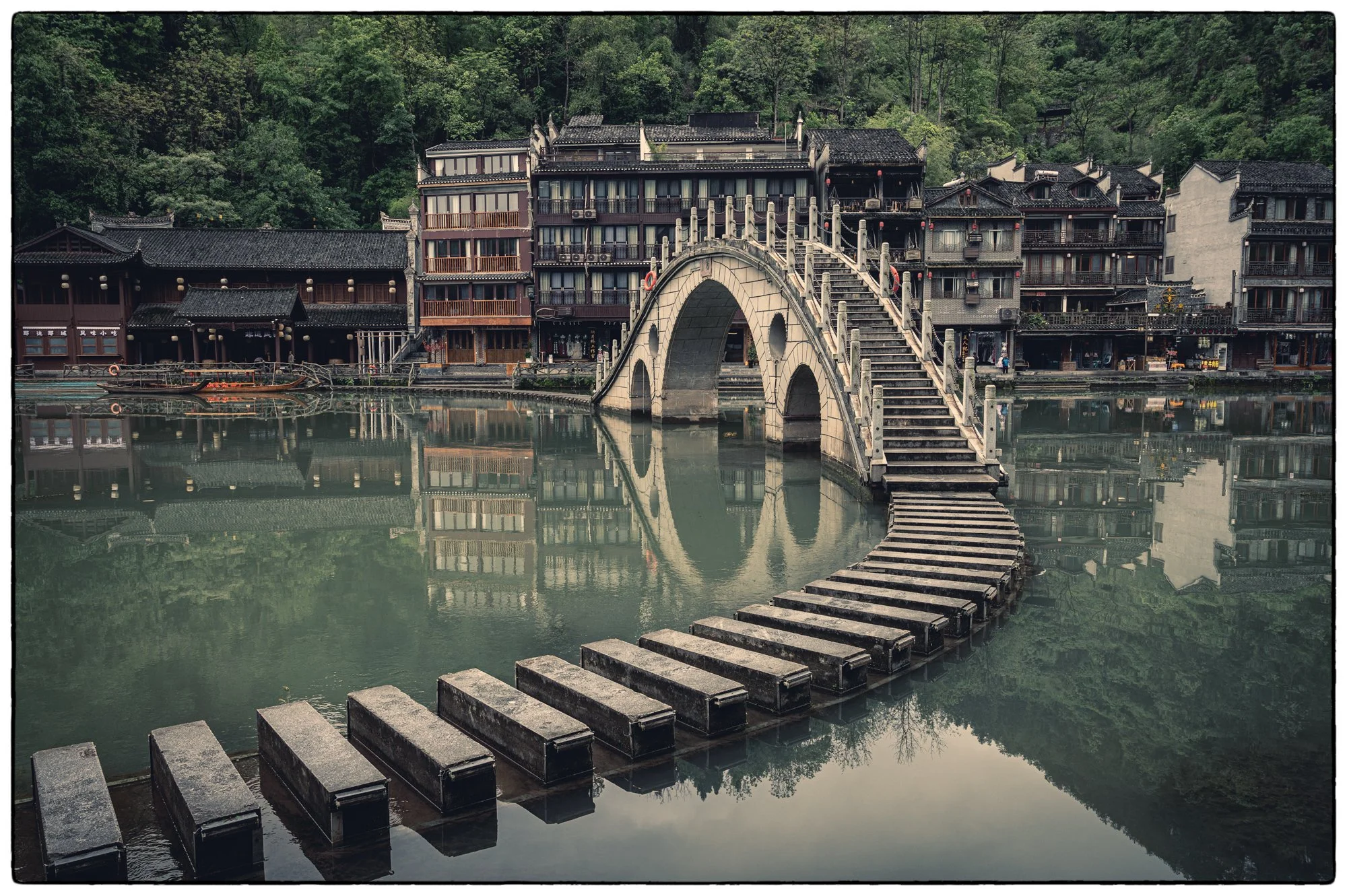  Every bridge on the  Tuojiang River is quite unique.