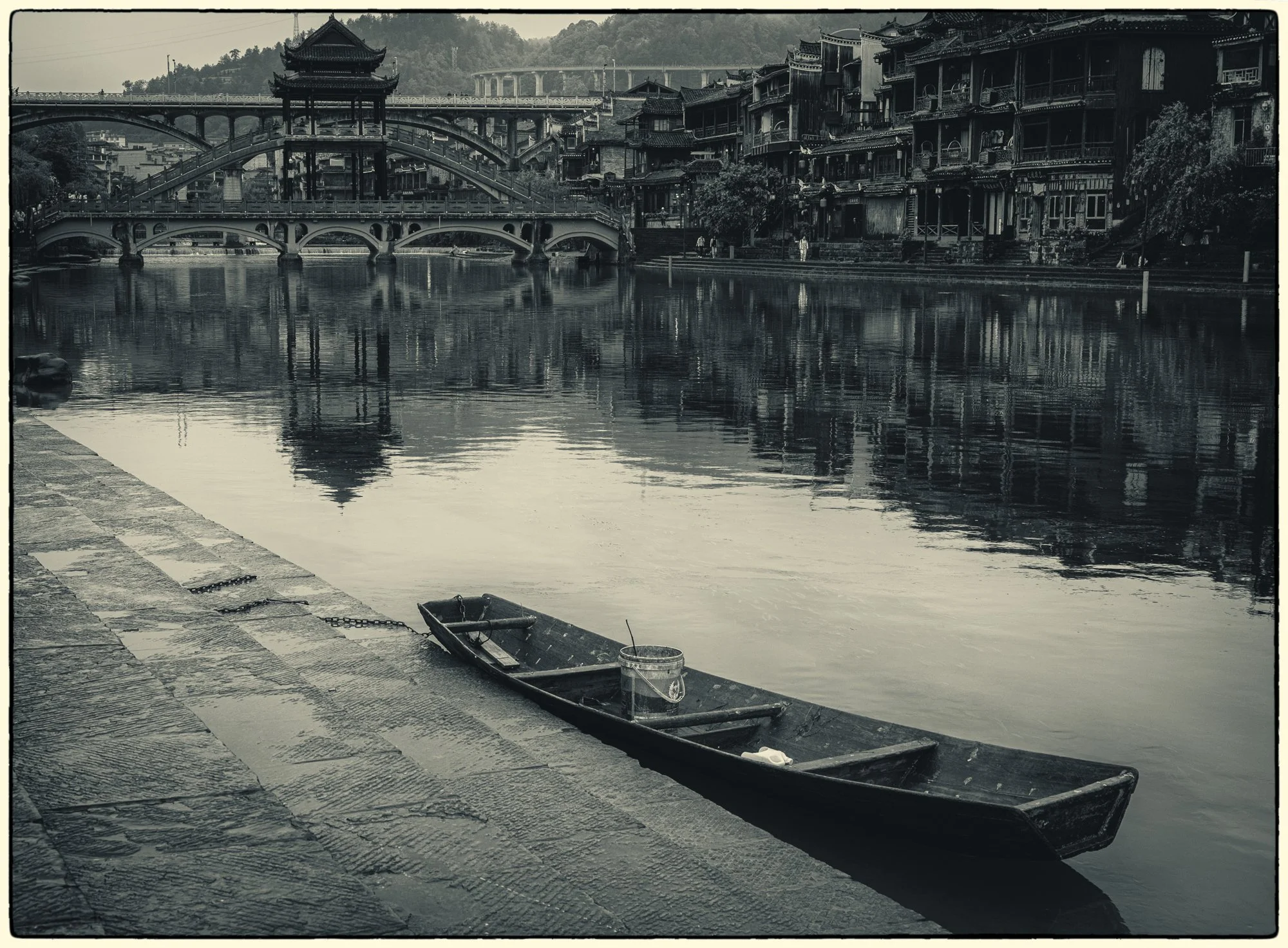Walk by the river in the morning
