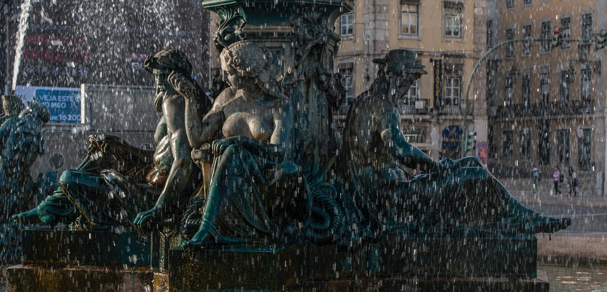 Walking the streets of Lisbon. Rossio Square.