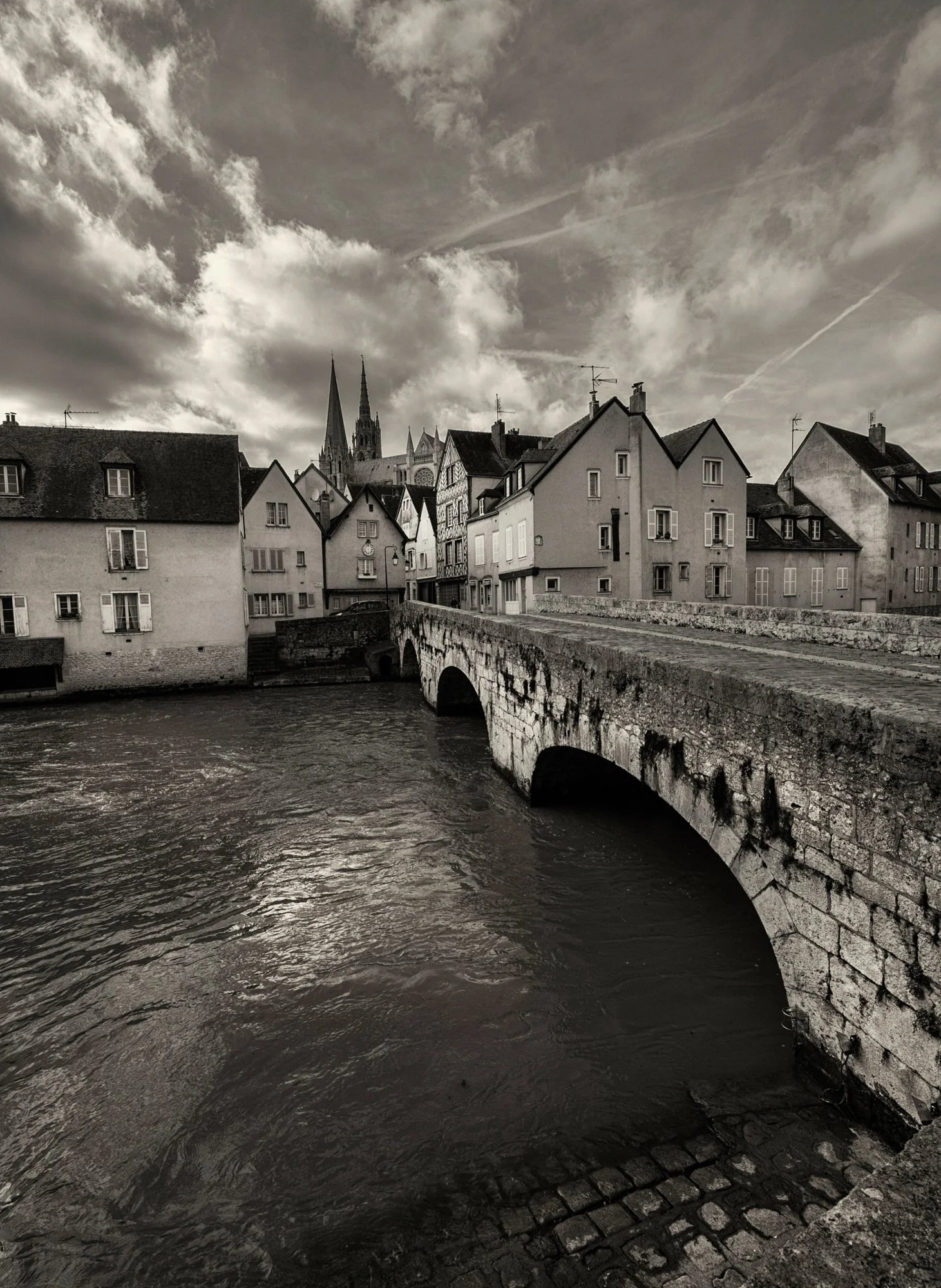 Walking the streets of Chartres.