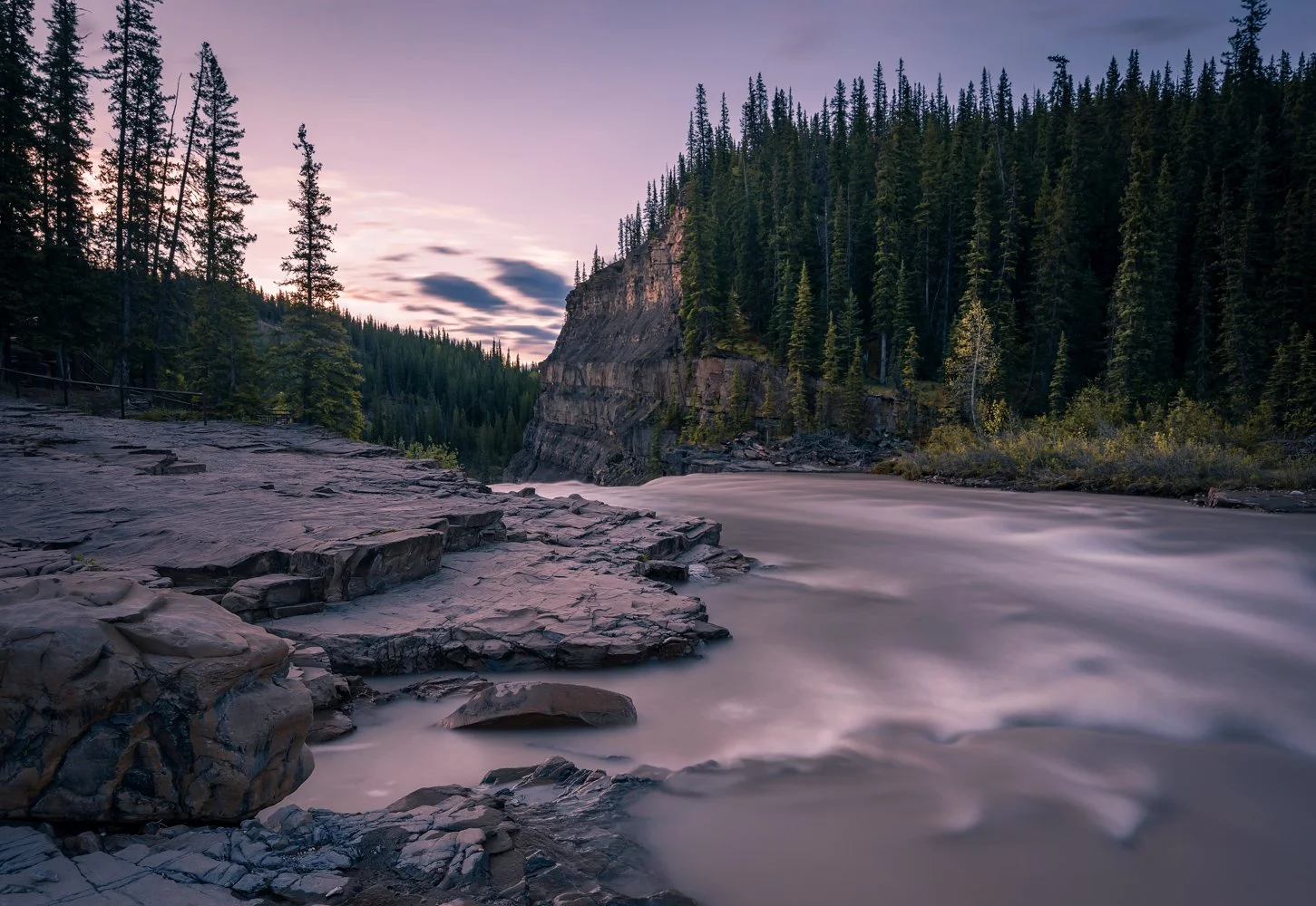 This is a sunrise  on the top of the Crescent Falls.