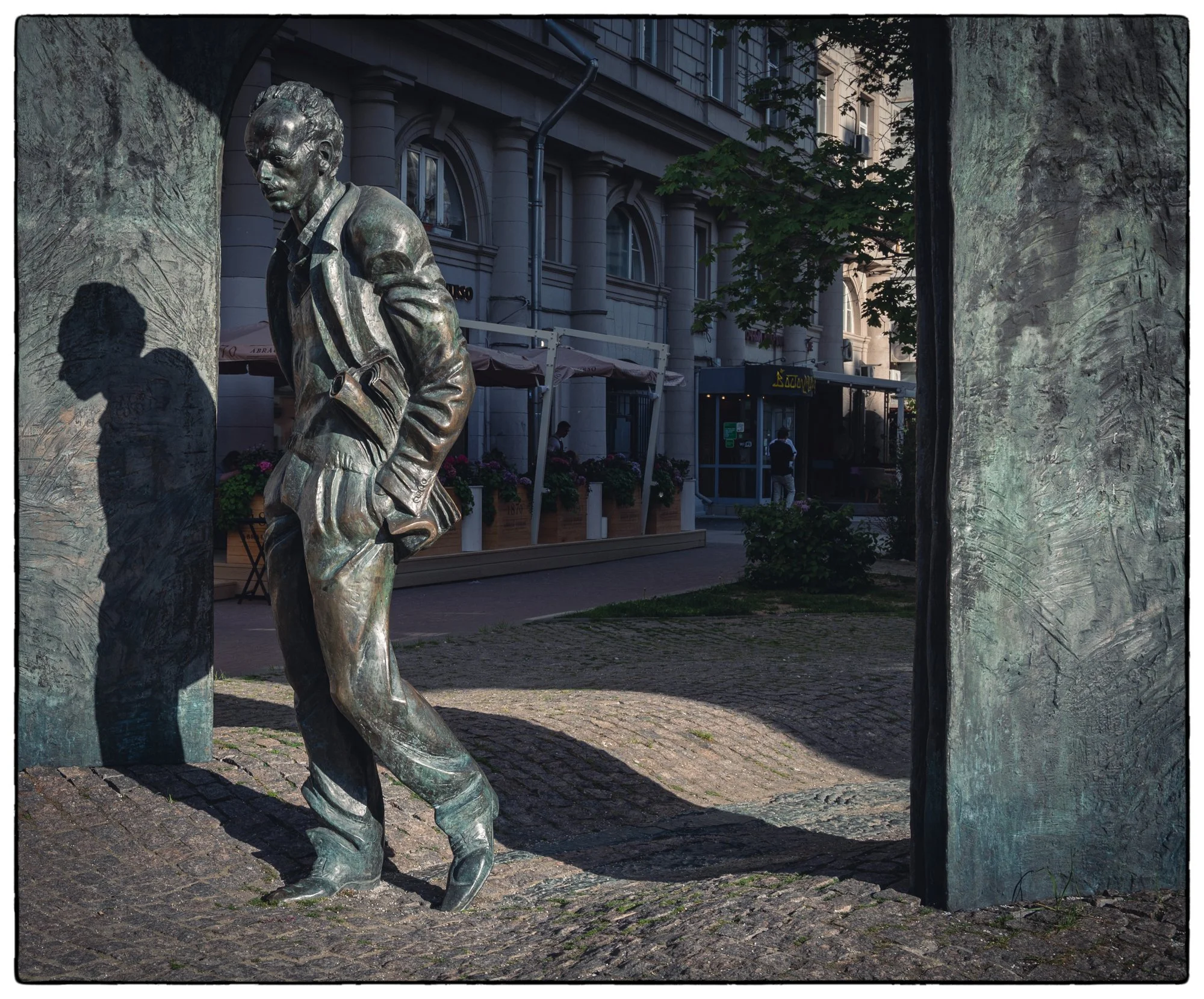 Walking the streets of Moscow, The monument to Soviet poet and singer Bulat Okudgava on the Arbat street