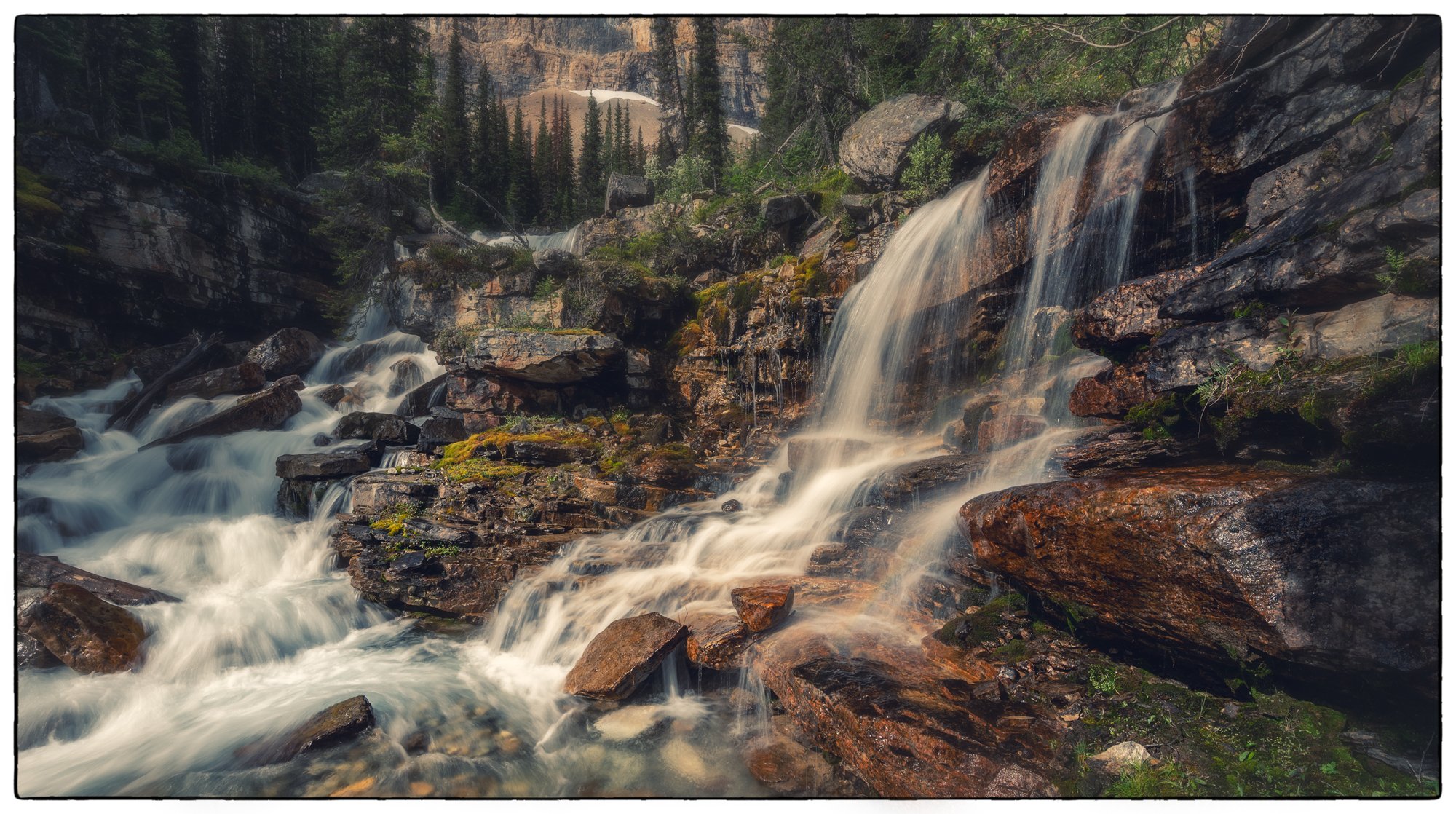 Amphitheatre hike, by the waterfalls.